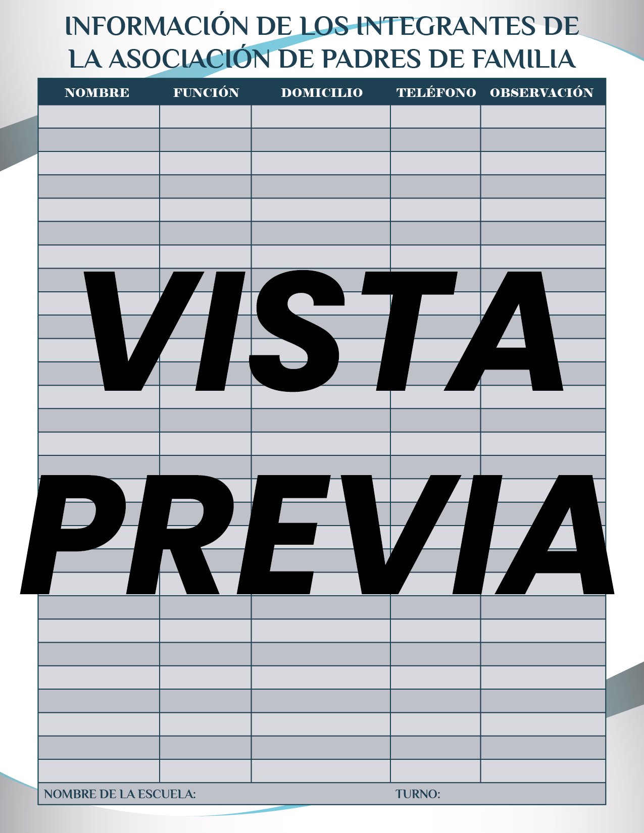 Agenda Formal Azul SUPERVISOR Preescolar