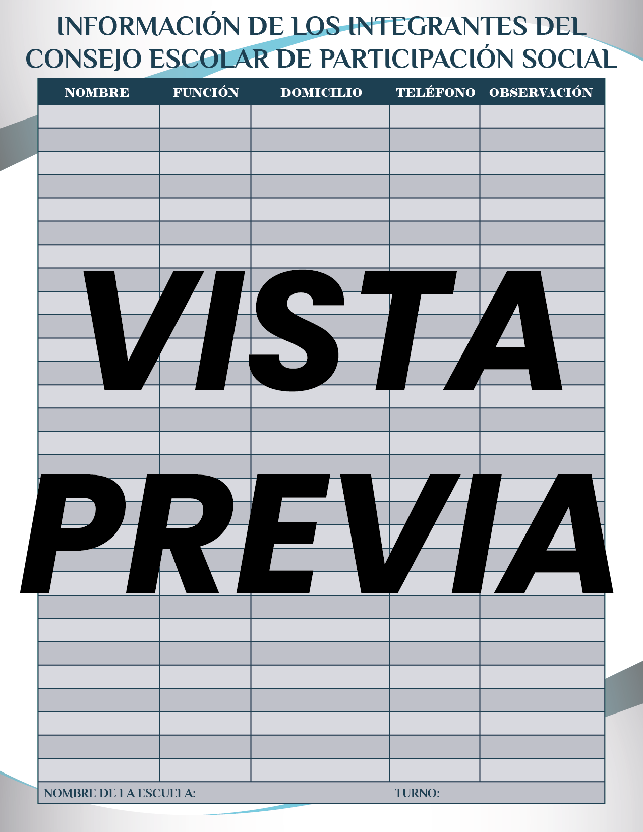 Agenda Formal Azul SUPERVISOR Preescolar