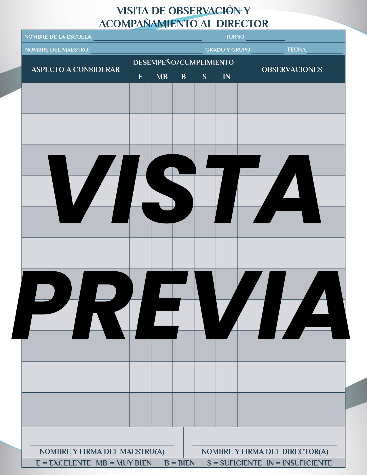 Agenda Formal Azul SUPERVISOR Preescolar