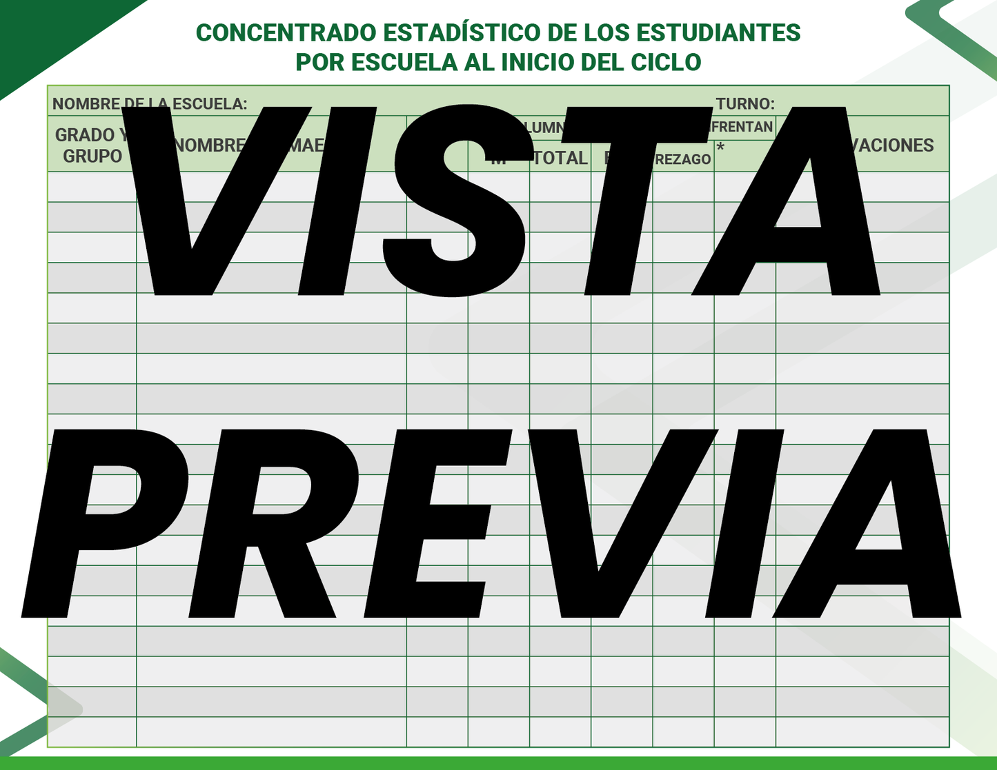 Agenda Formal Verde SUPERVISOR Primaria
