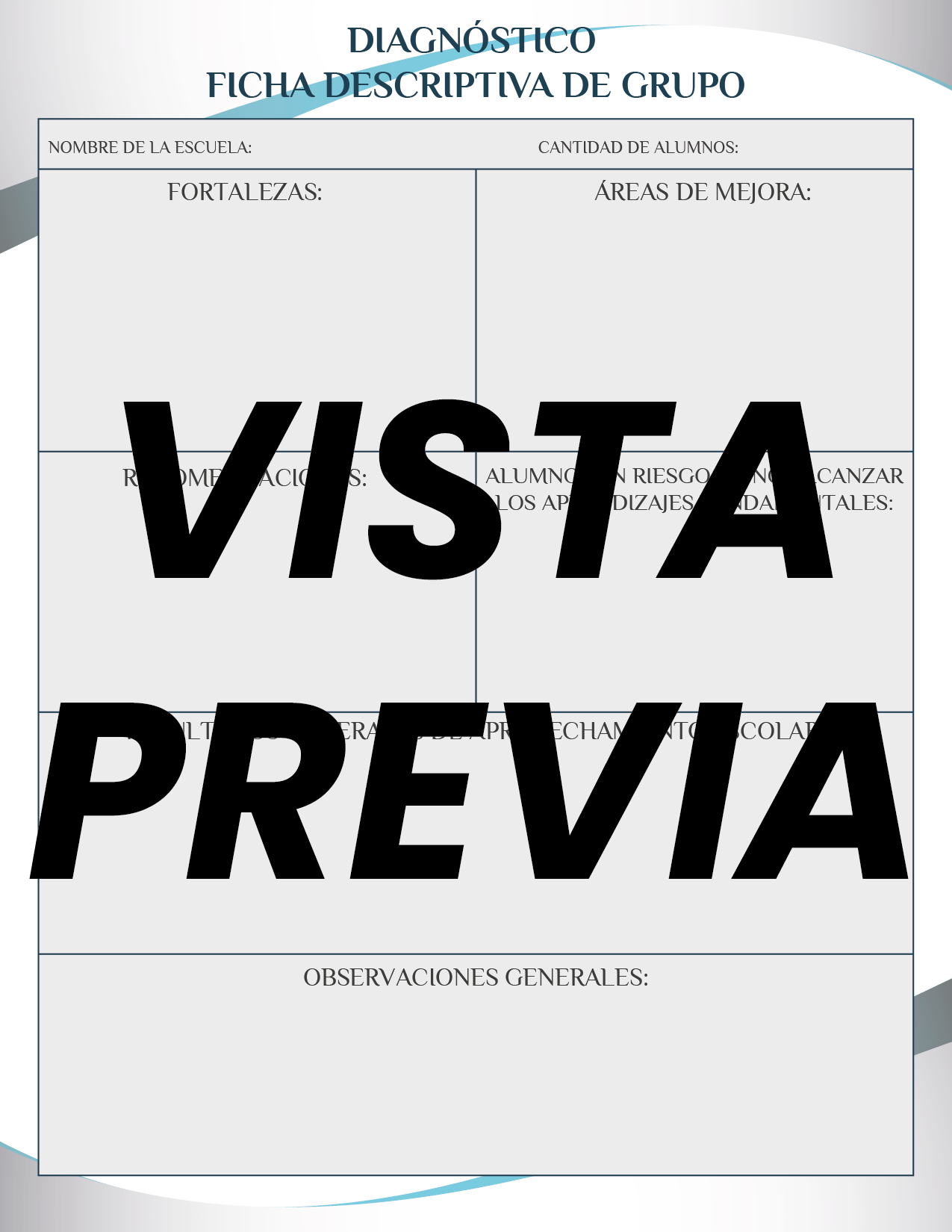 Agenda Formal Azul SUPERVISOR Preescolar
