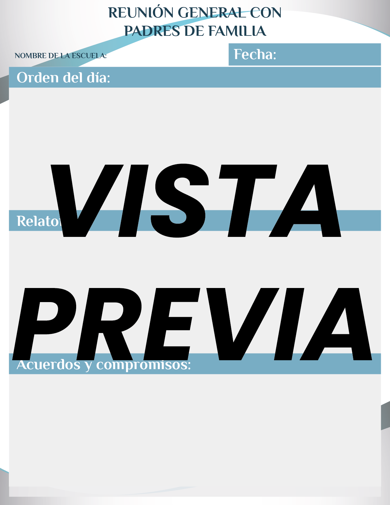 Agenda Formal Azul SUPERVISOR Preescolar