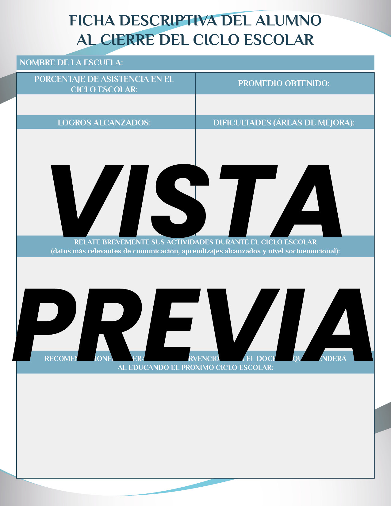 Agenda Formal Azul SUPERVISOR Preescolar