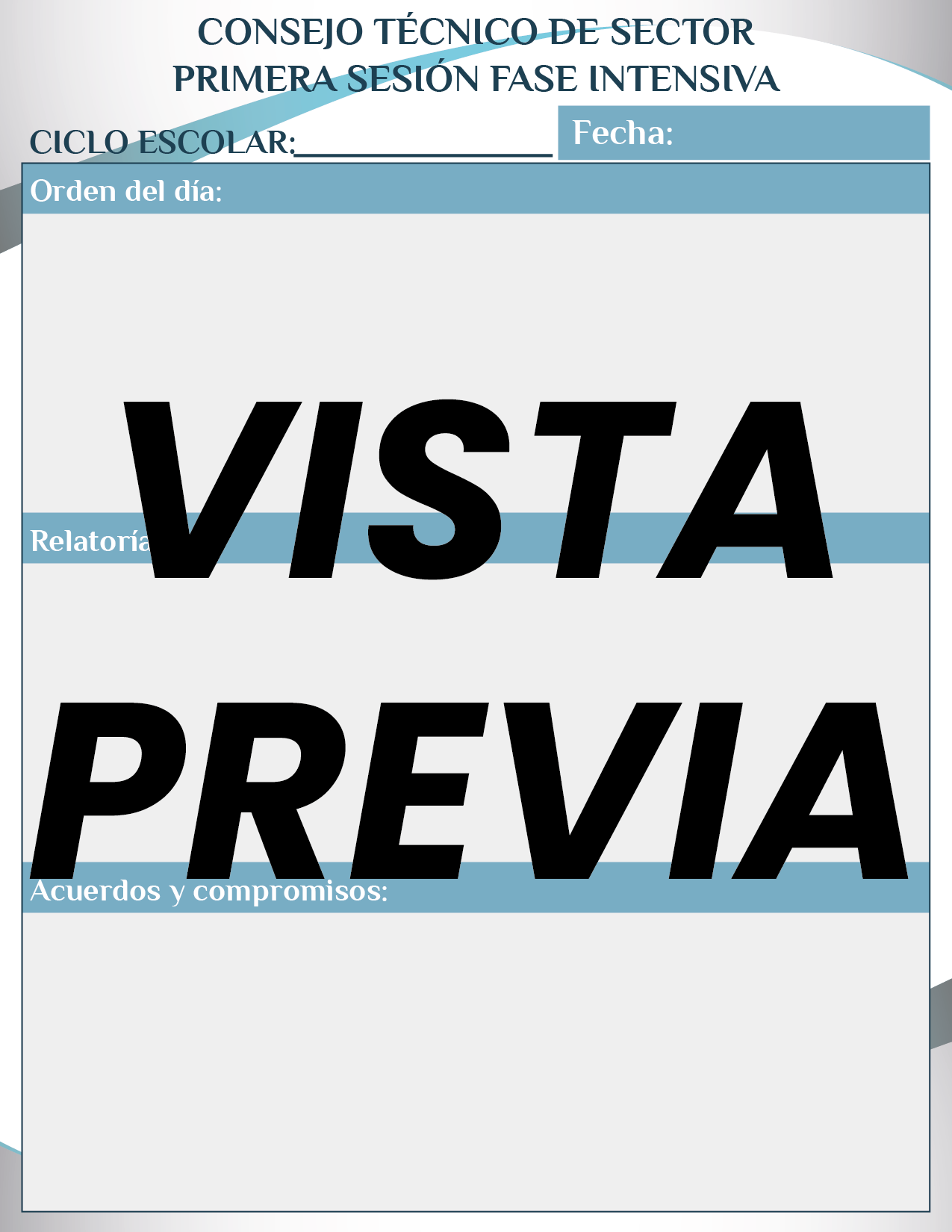 Agenda Formal Azul SUPERVISOR Preescolar