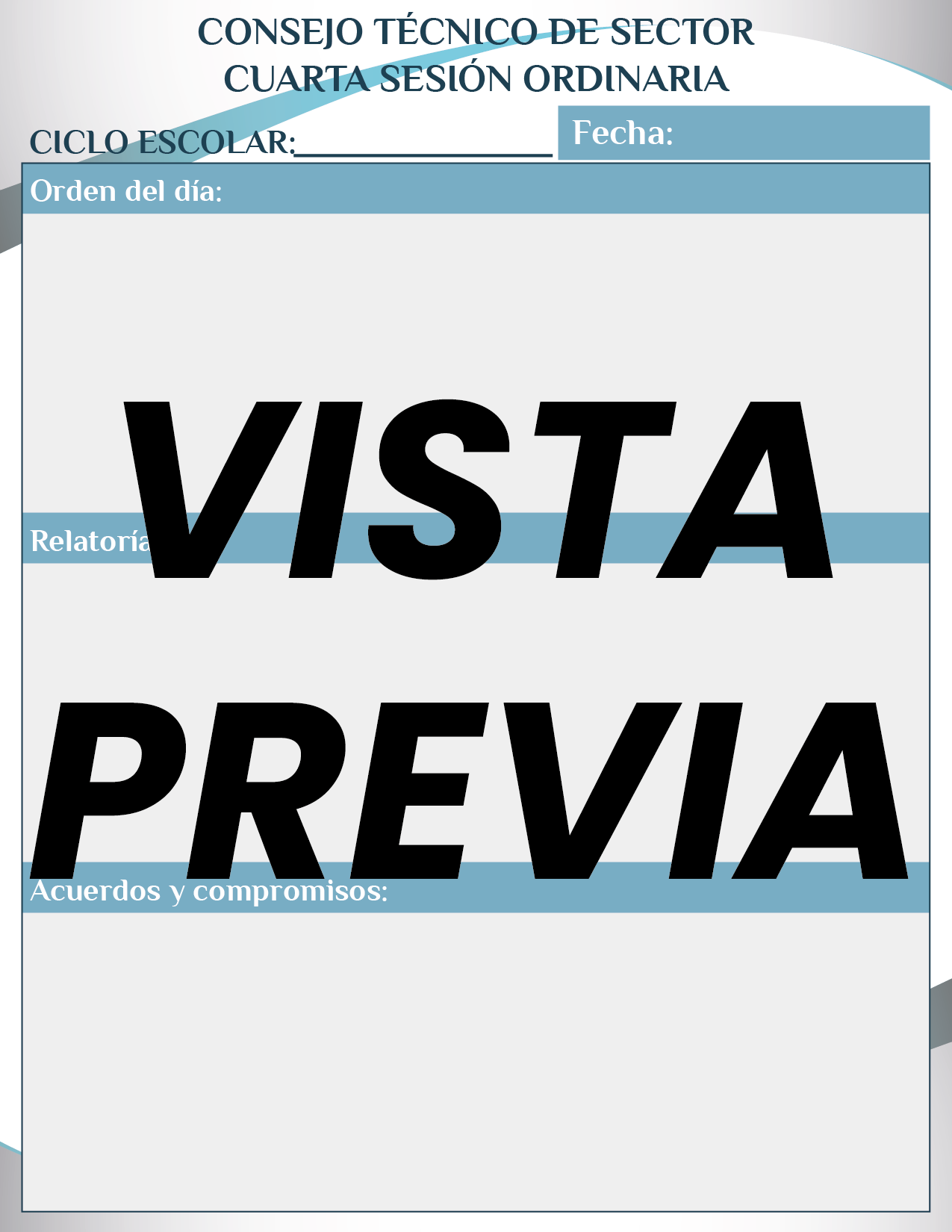 Agenda Formal Azul SUPERVISOR Preescolar