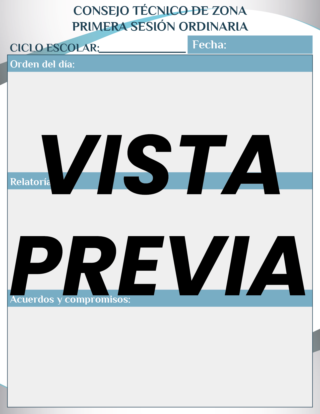 Agenda Formal Azul SUPERVISOR Preescolar