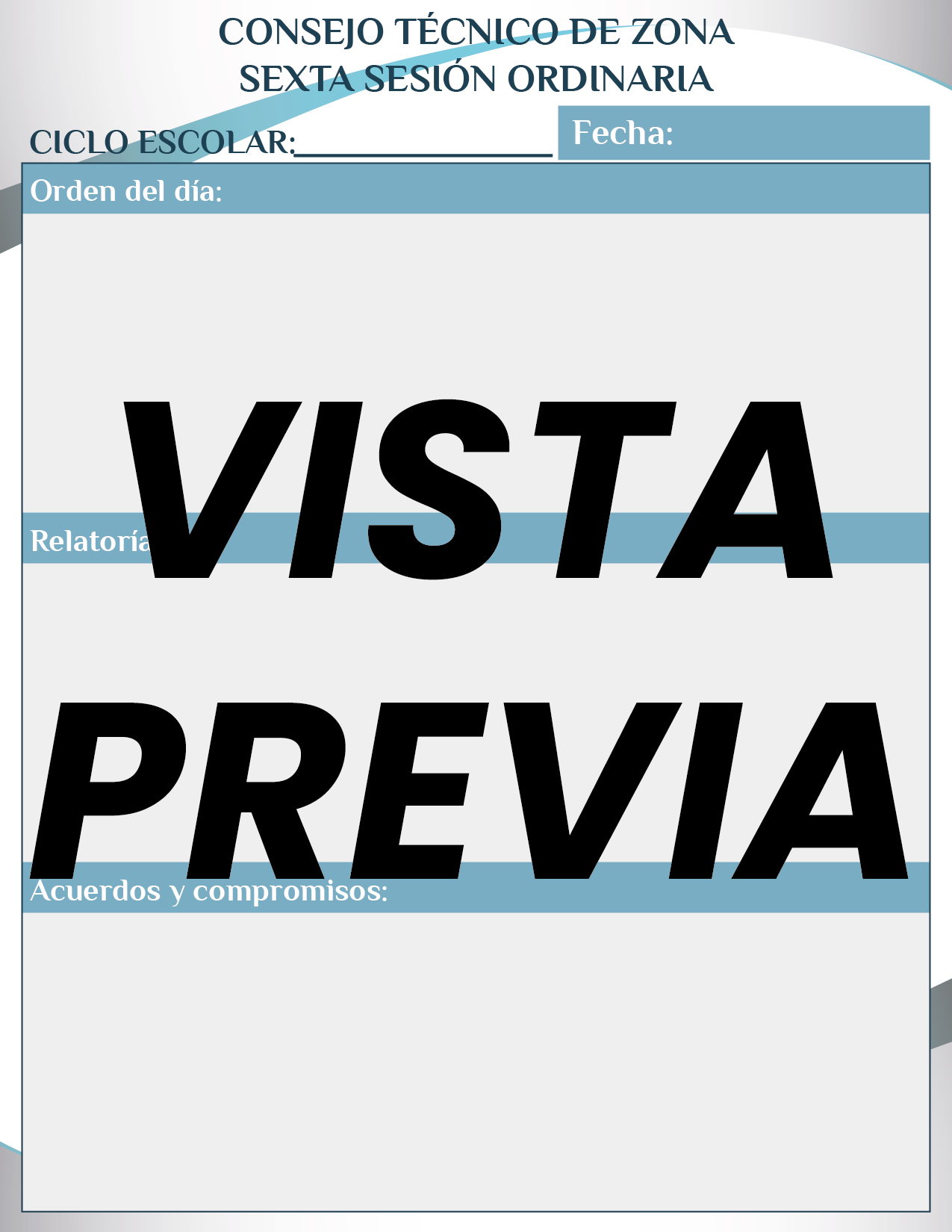 Agenda Formal Azul SUPERVISOR Preescolar