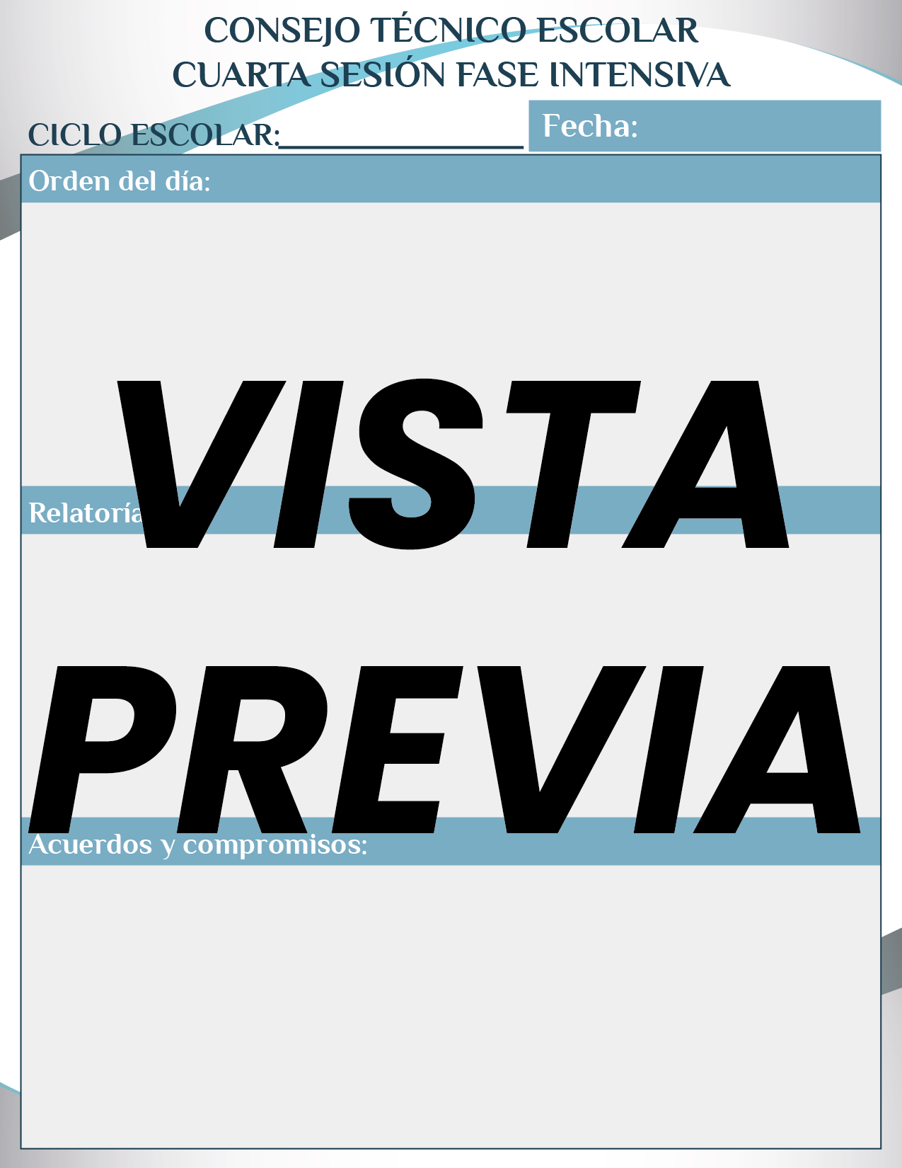 Agenda Formal Azul SUPERVISOR Preescolar