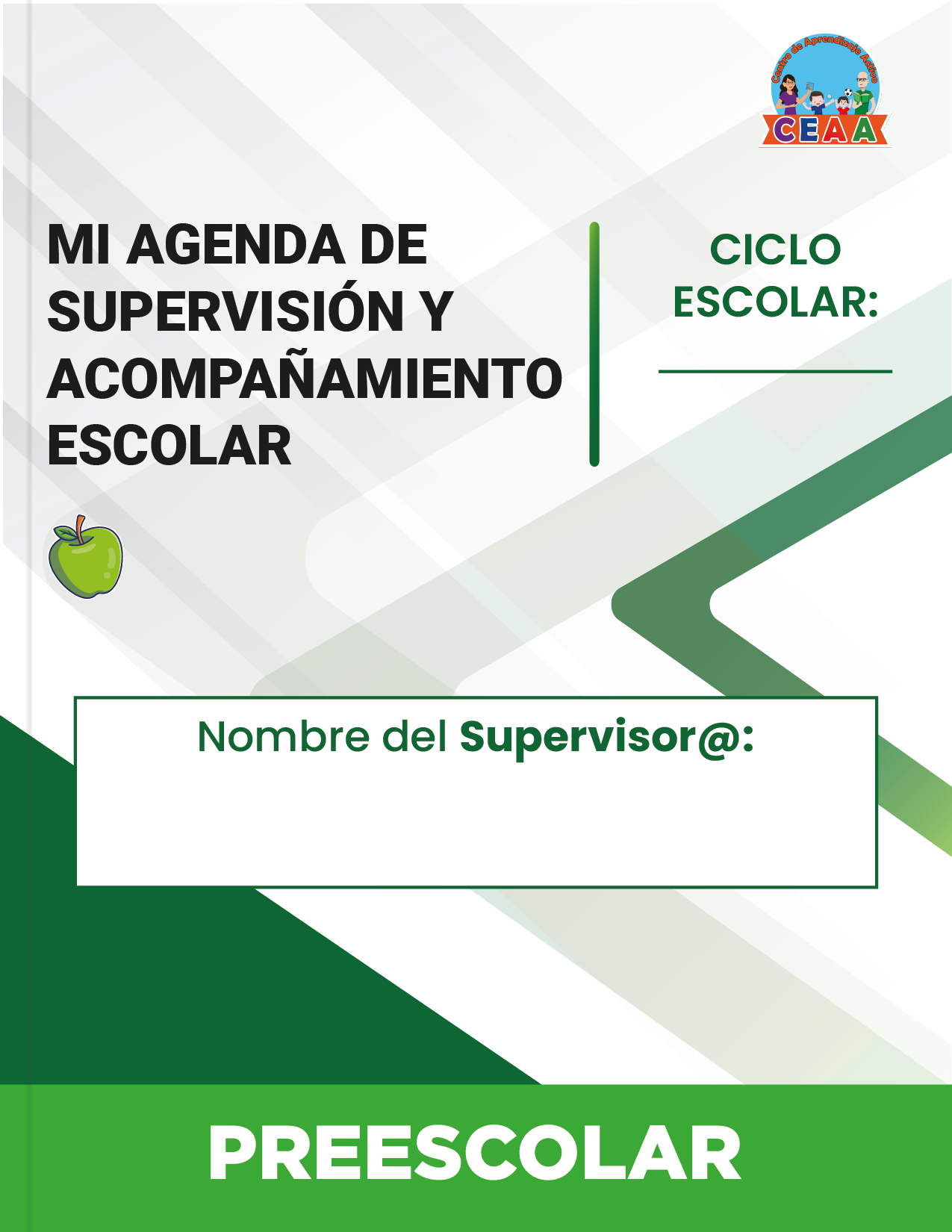 Agenda Formal Verde SUPERVISOR Preescolar