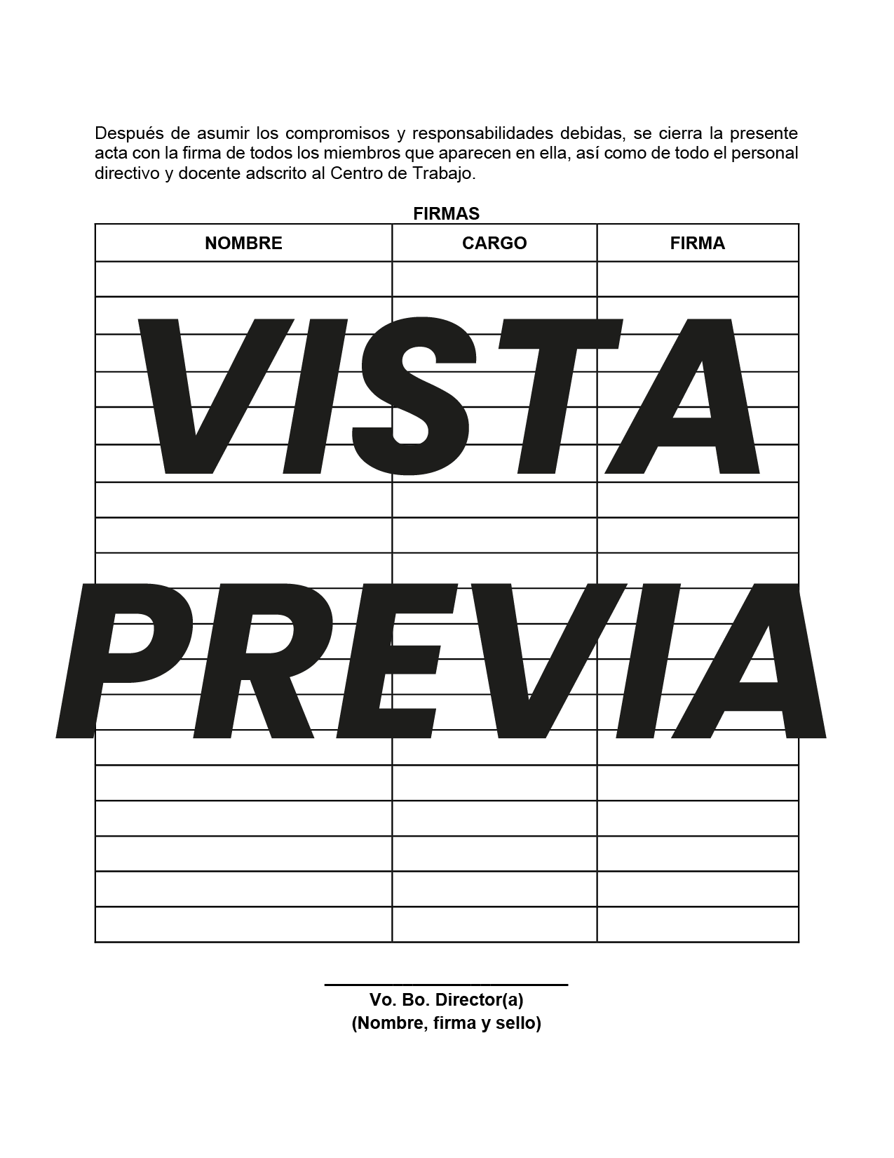 PROPUESTA ACTA CONSTITUTIVA DEL CONSEJO TÉCNICO ESCOLAR Y COMITÉ DE PLANEACIÓN Y EVALUACIÓN (Editable en Word)