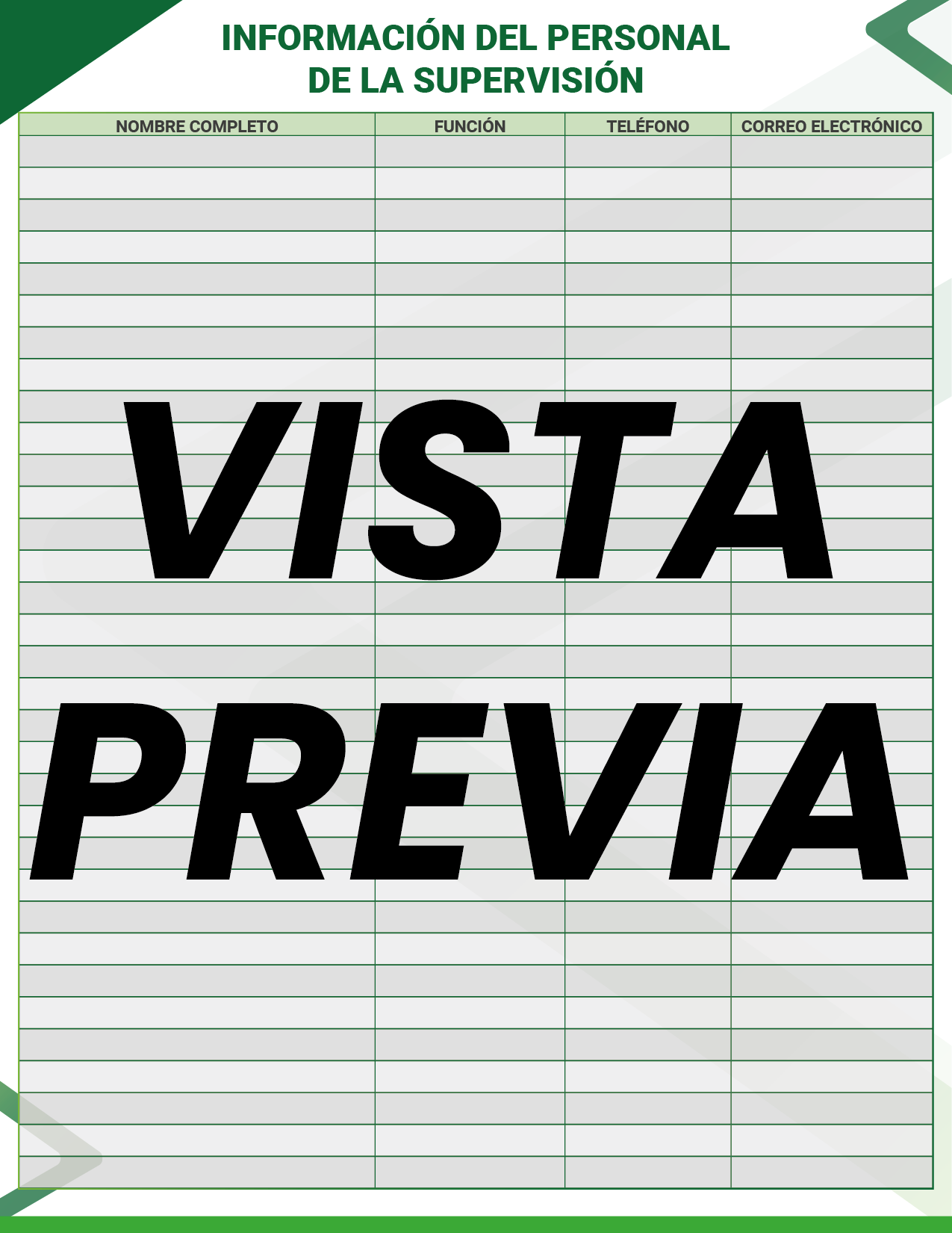 Agenda Formal Verde SUPERVISOR Preescolar