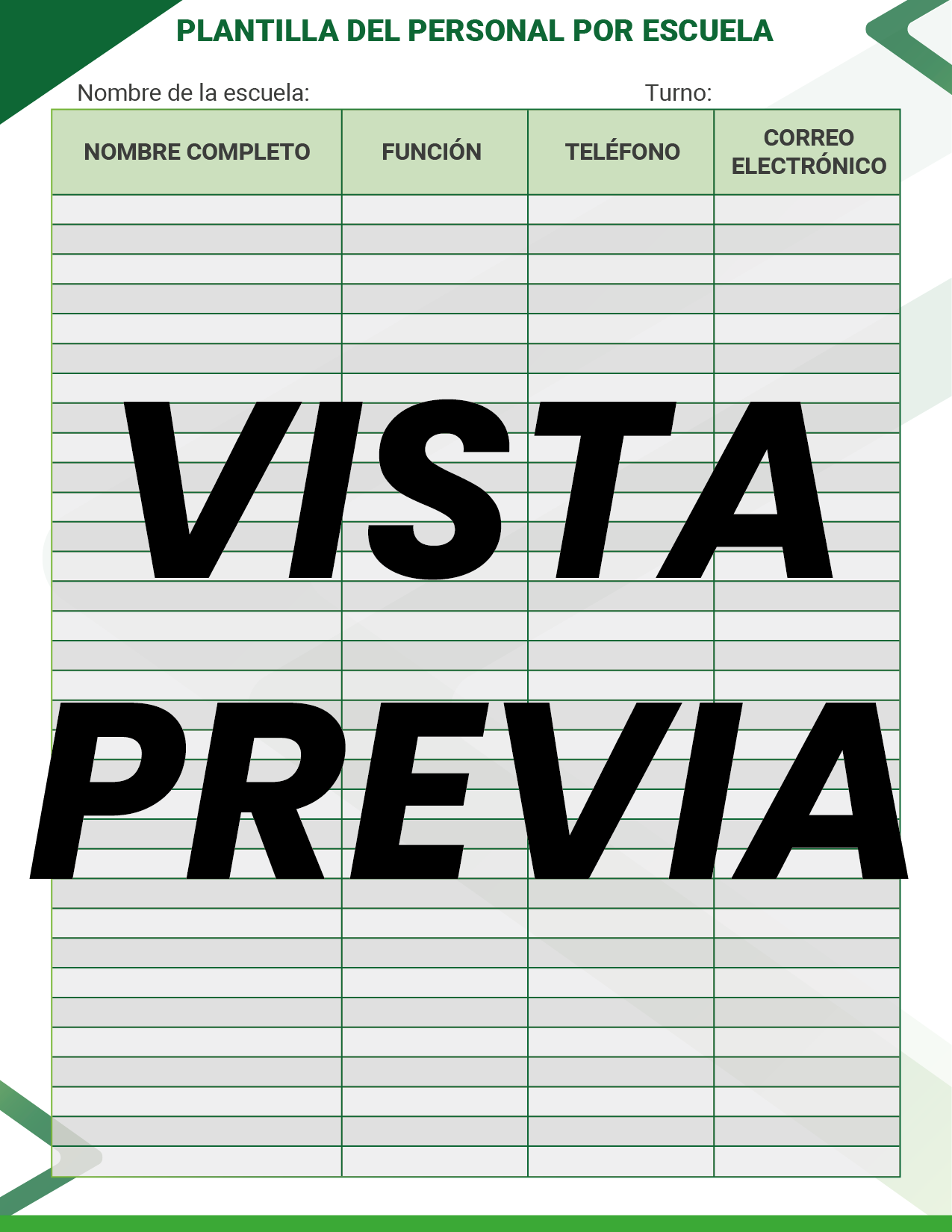 Agenda Formal Verde SUPERVISOR Preescolar