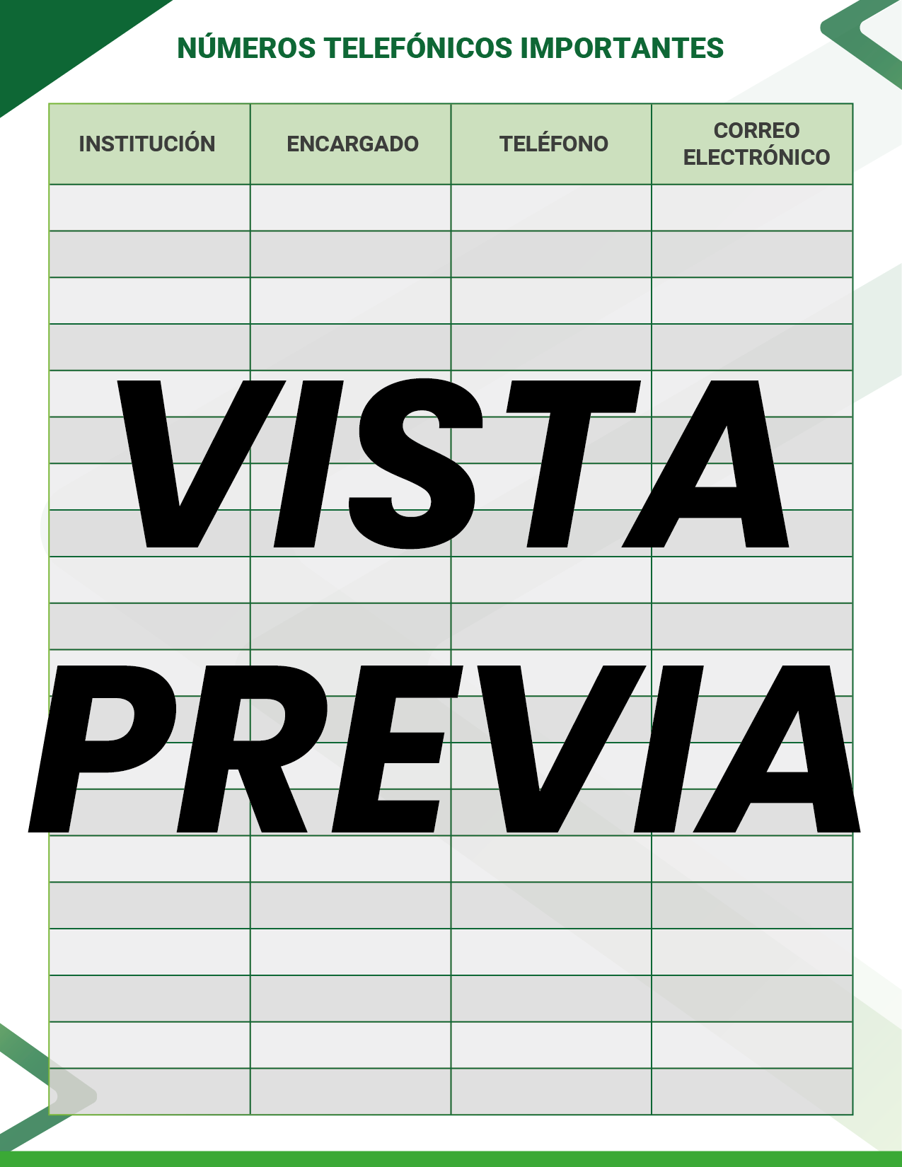 Agenda Formal Verde SUPERVISOR Preescolar