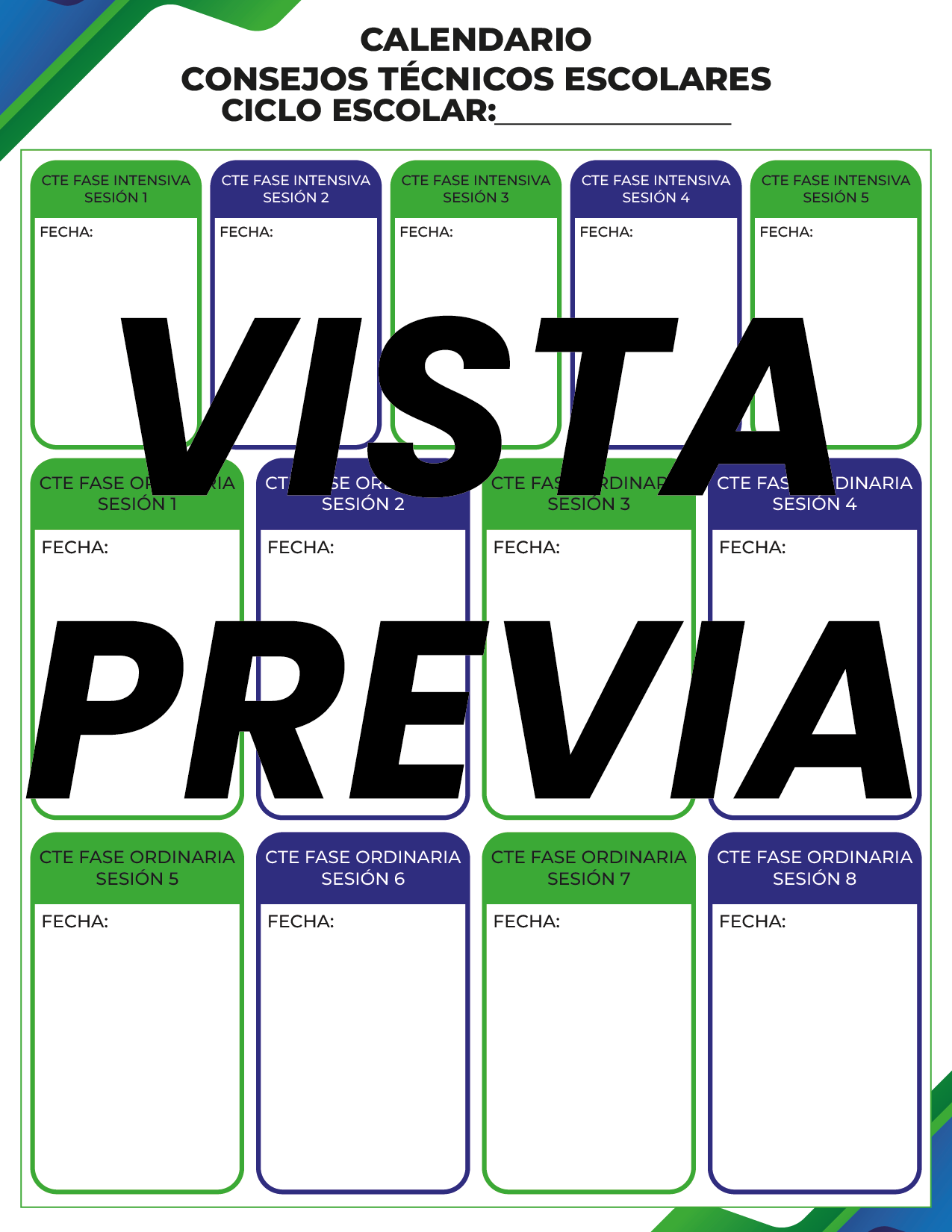 Agenda Formal Verde-azul MAESTRO Secundaria