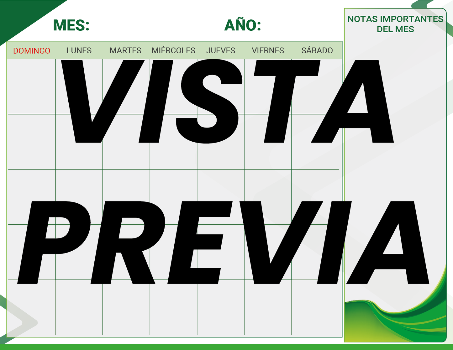 Agenda Formal Verde SUPERVISOR Preescolar