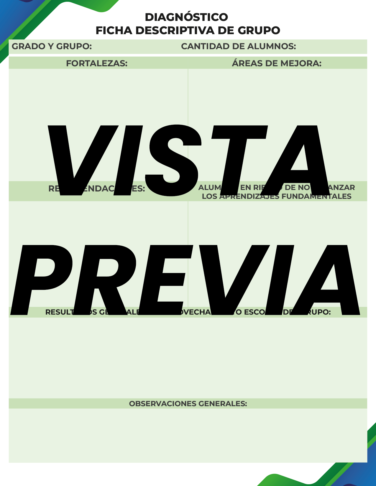 Agenda Formal Verde-azul MAESTRO Secundaria
