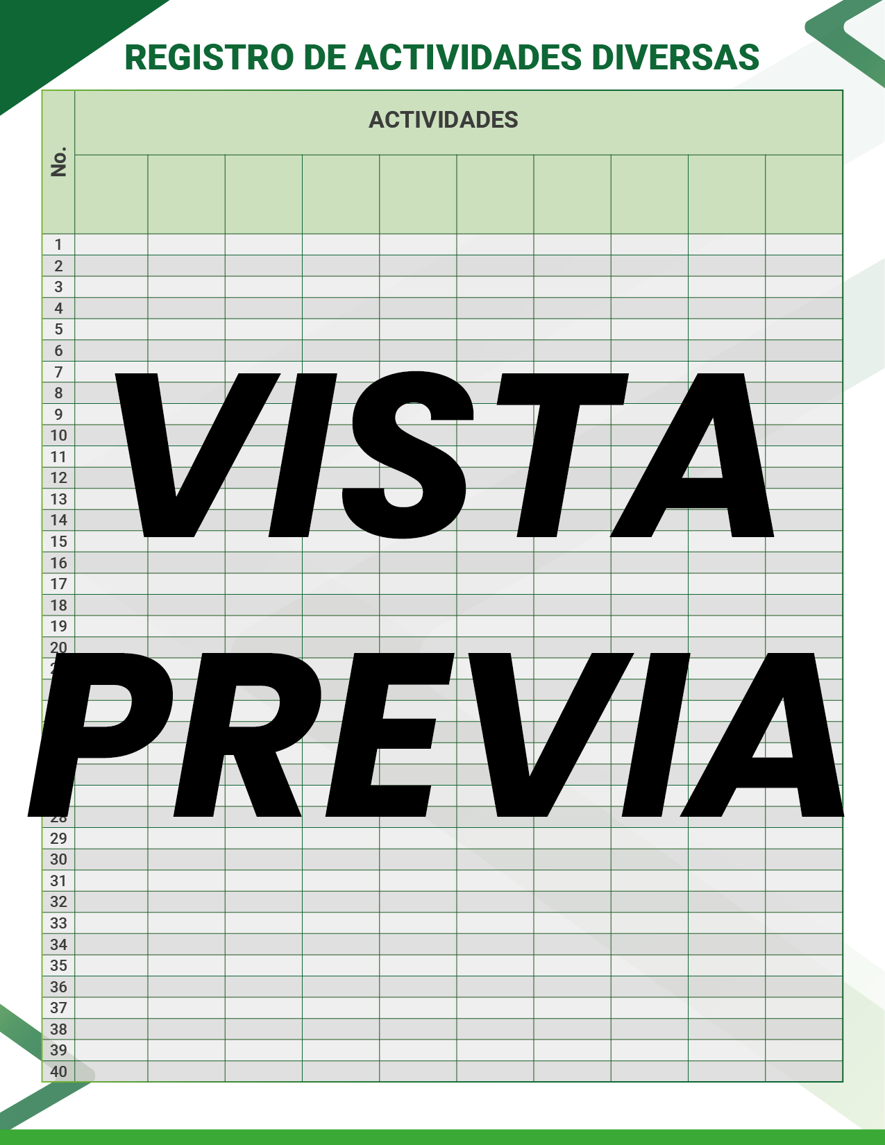 Agenda Formal Verde SUPERVISOR Preescolar