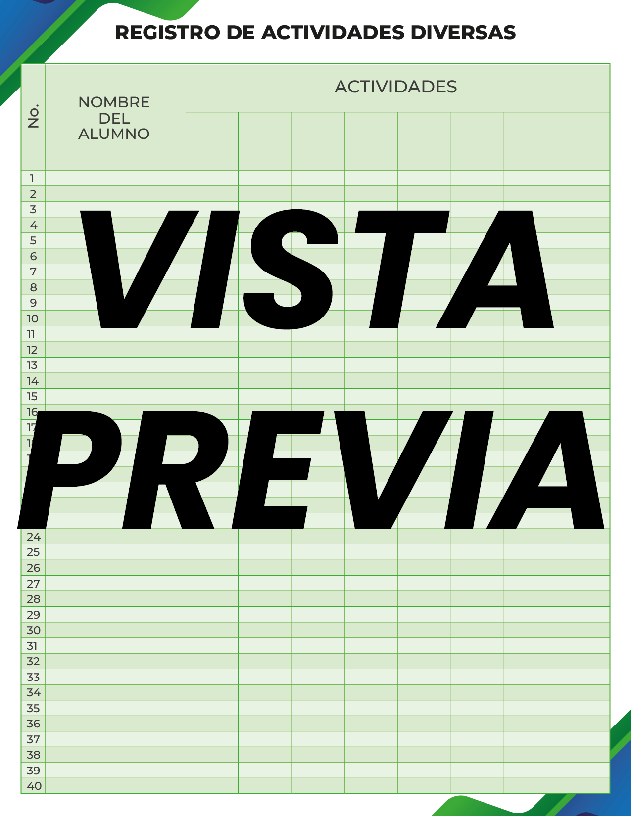 Agenda Formal Verde-azul MAESTRO Secundaria
