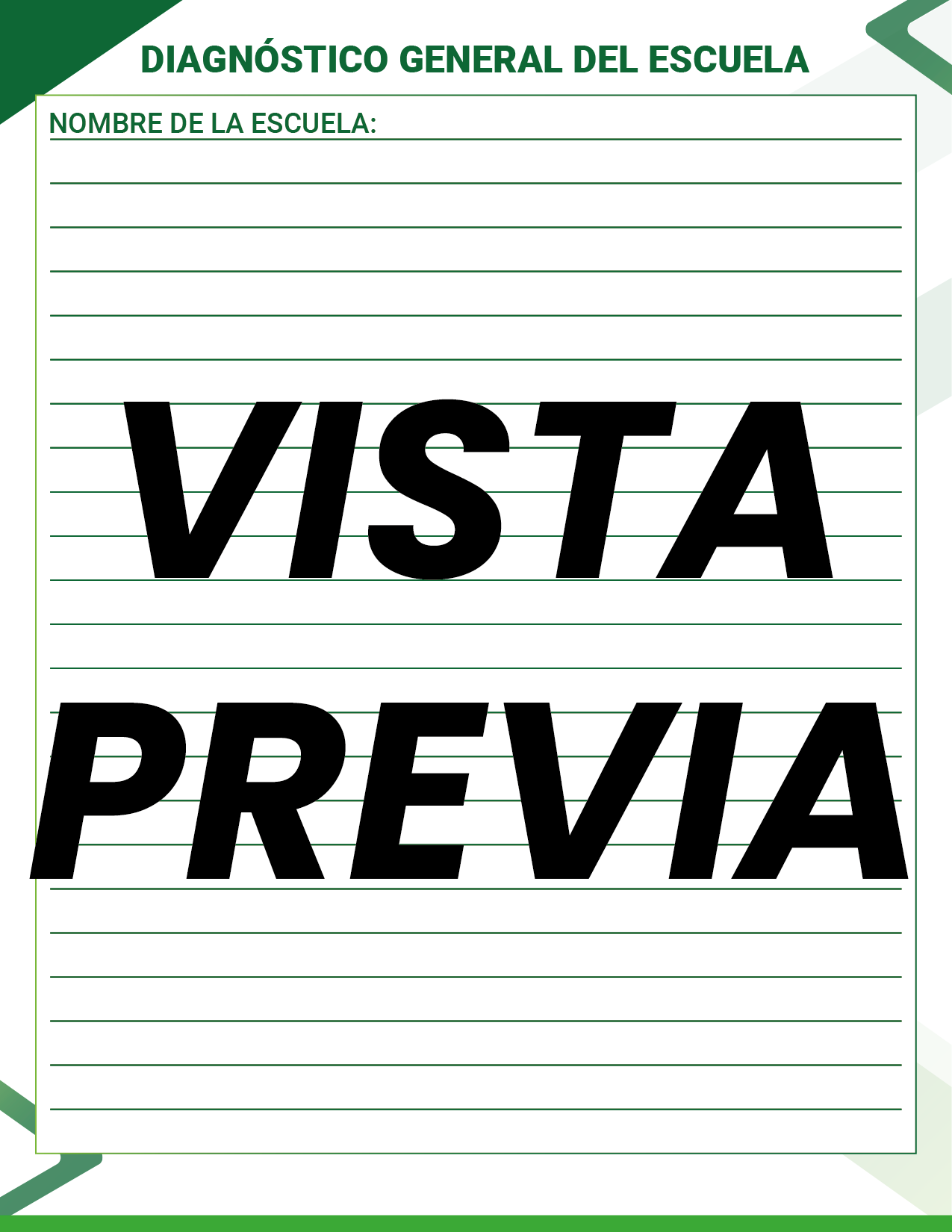 Agenda Formal Verde SUPERVISOR Preescolar