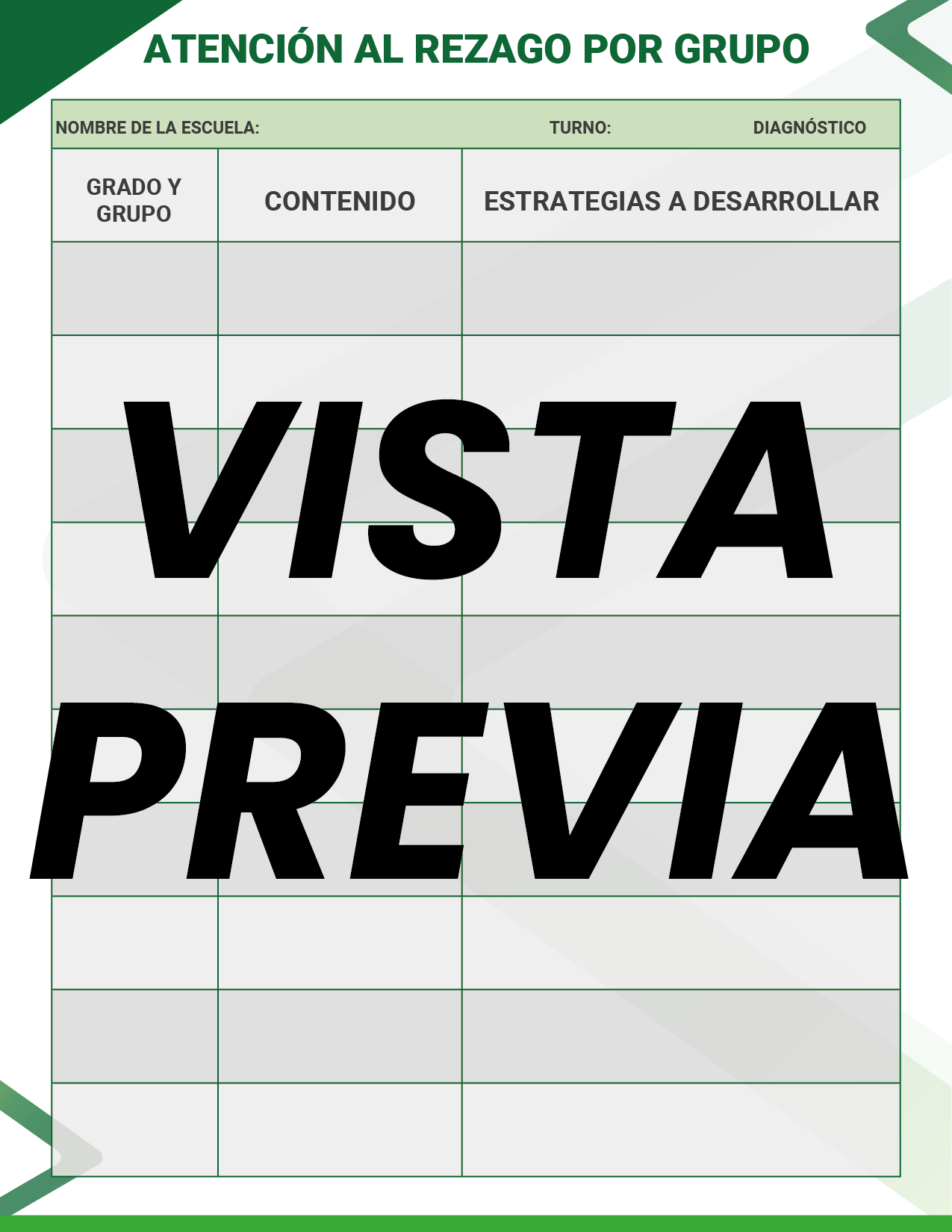 Agenda Formal Verde SUPERVISOR Preescolar