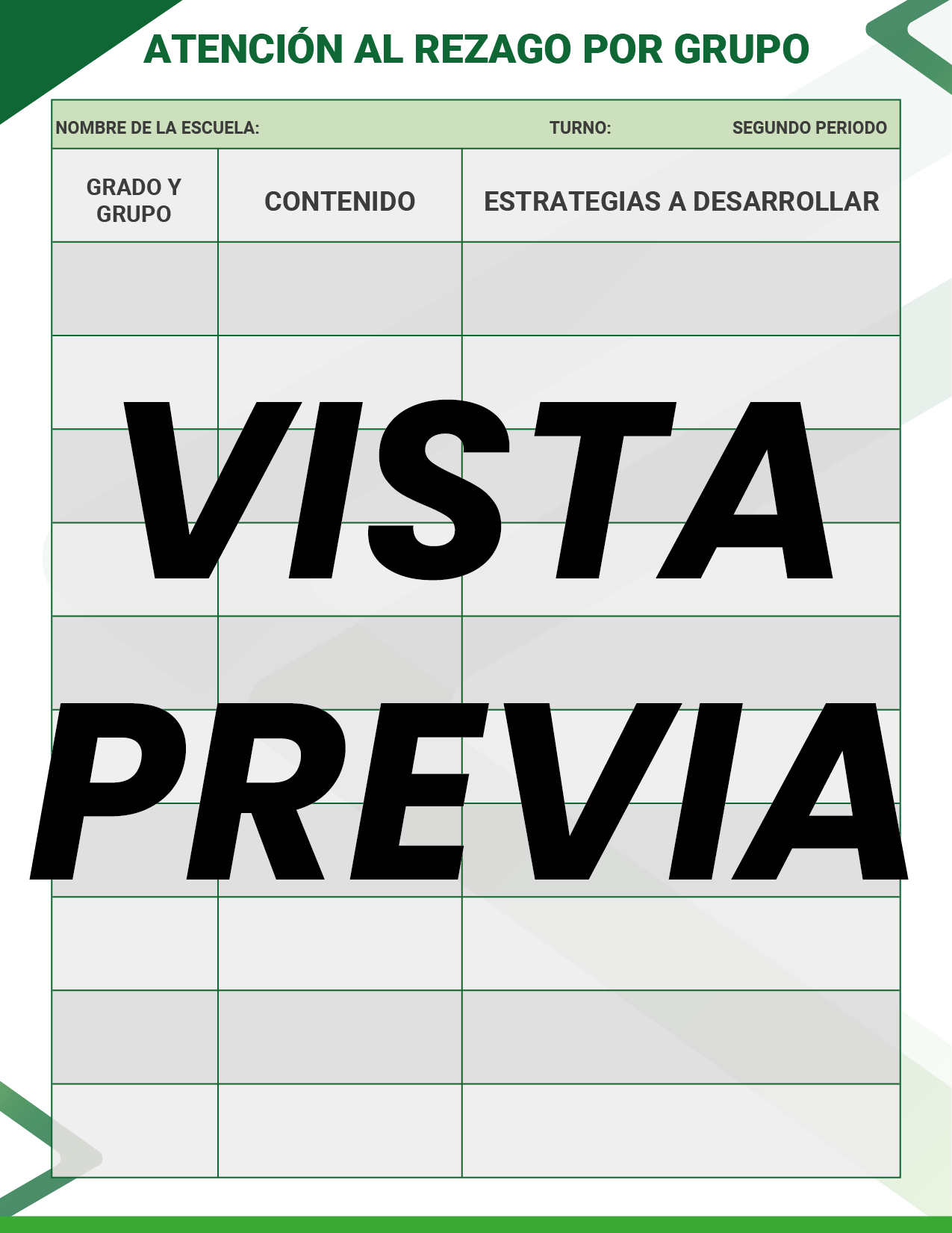 Agenda Formal Verde SUPERVISOR Preescolar