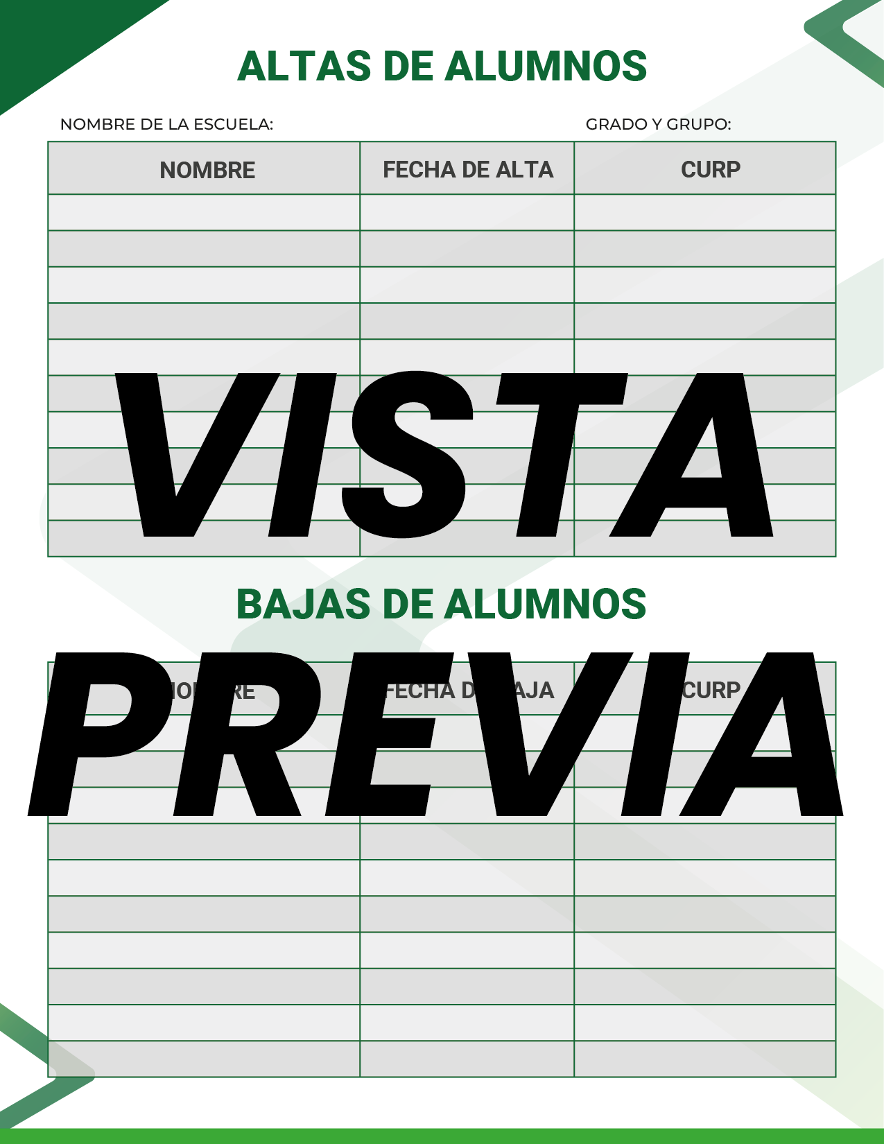 Agenda Formal Verde SUPERVISOR Preescolar