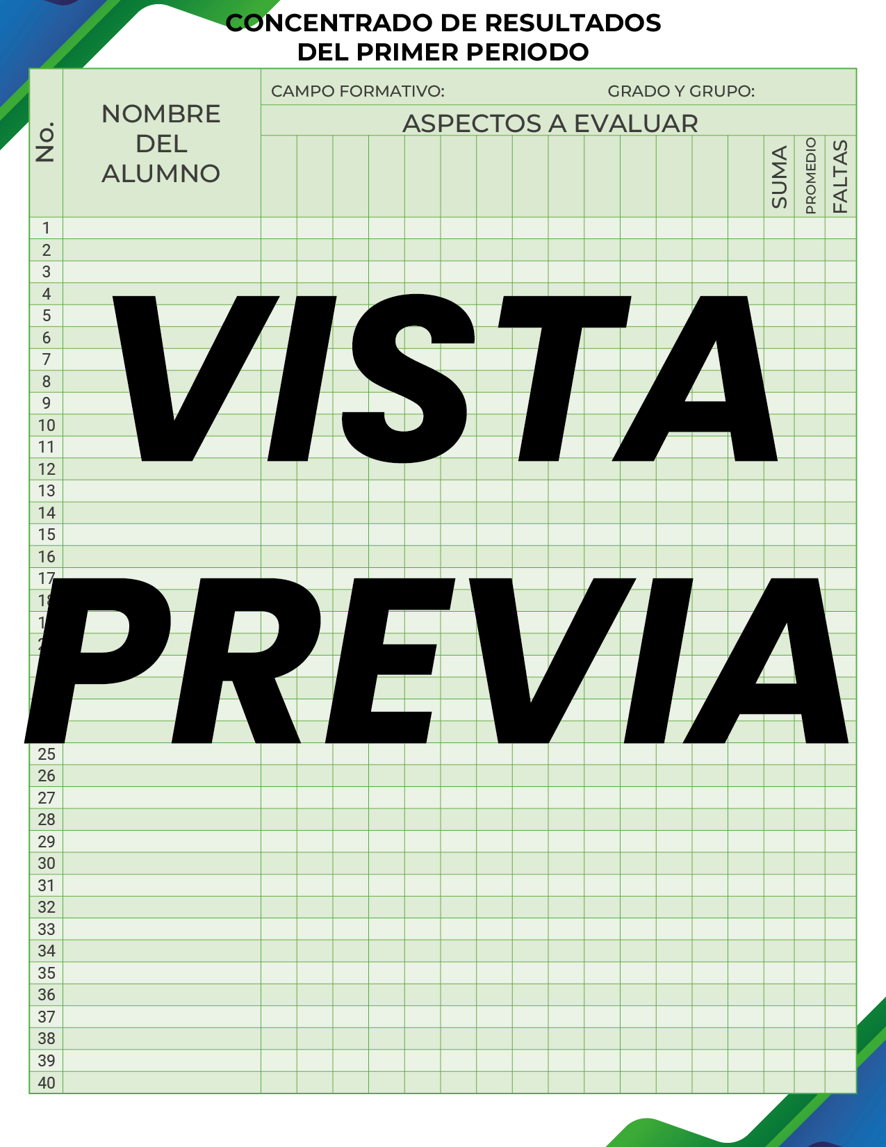 Agenda Formal Verde-azul MAESTRO Secundaria