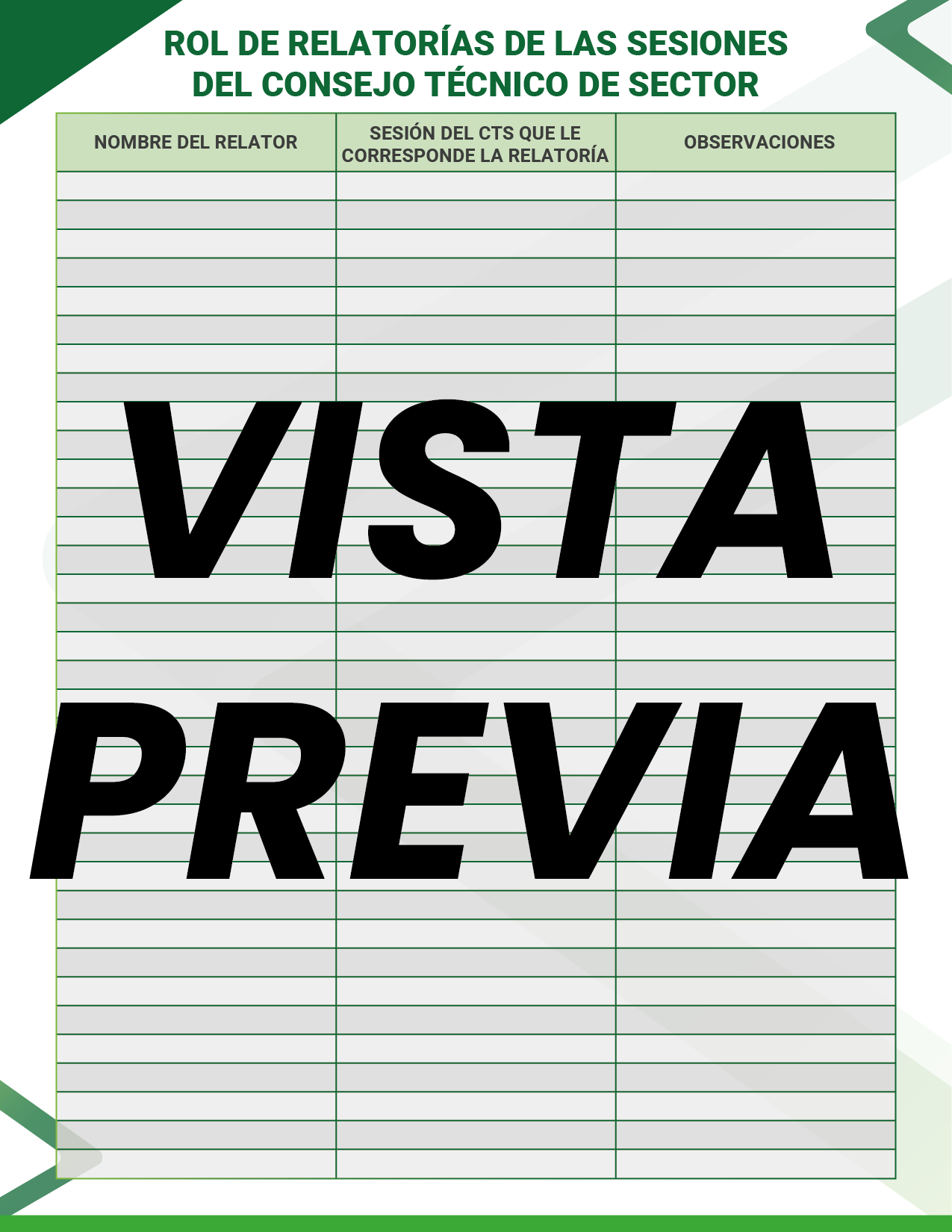 Agenda Formal Verde SUPERVISOR Preescolar