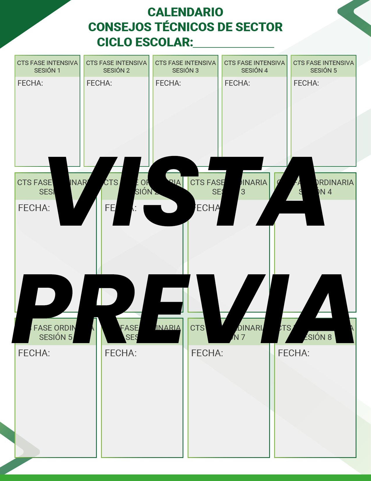 Agenda Formal Verde SUPERVISOR Preescolar