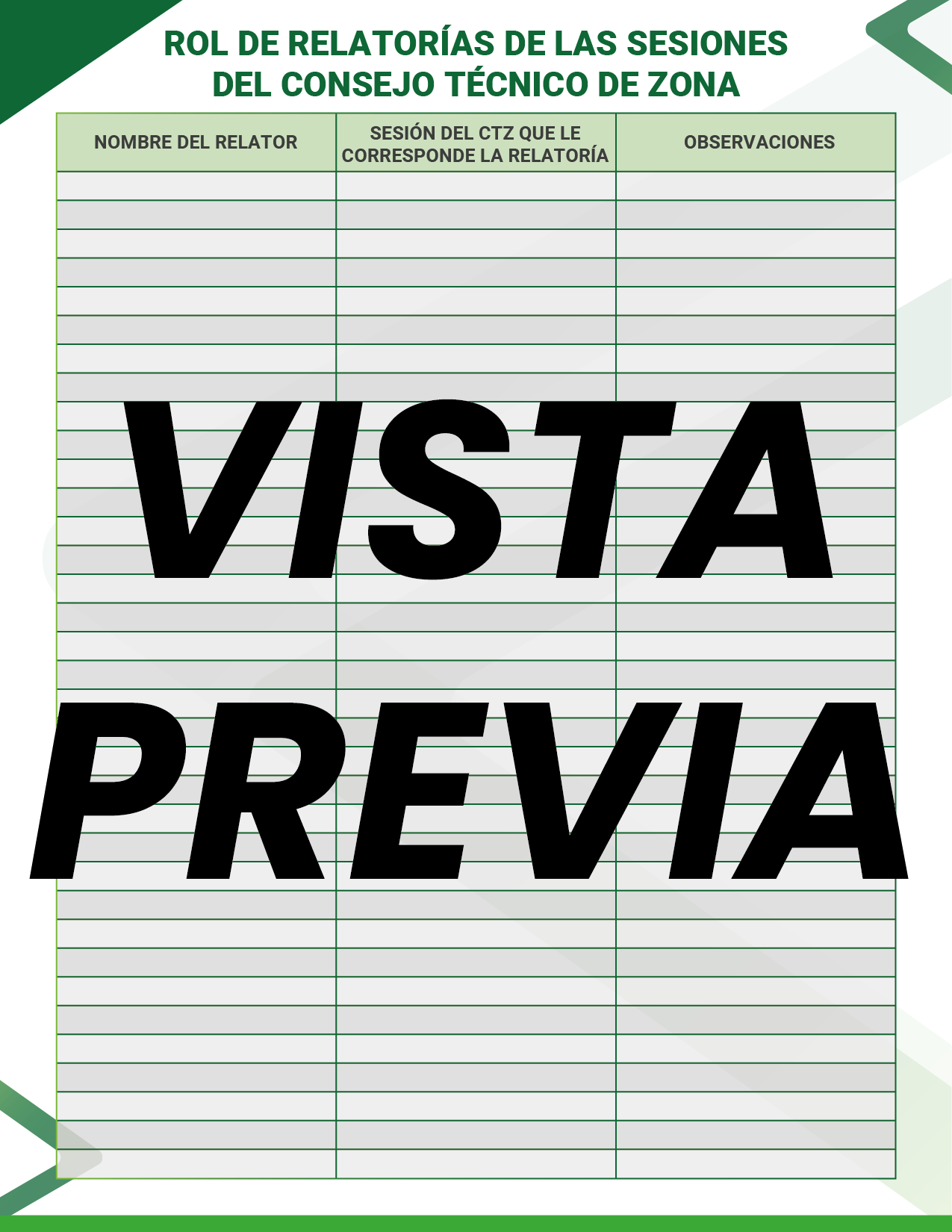 Agenda Formal Verde SUPERVISOR Preescolar