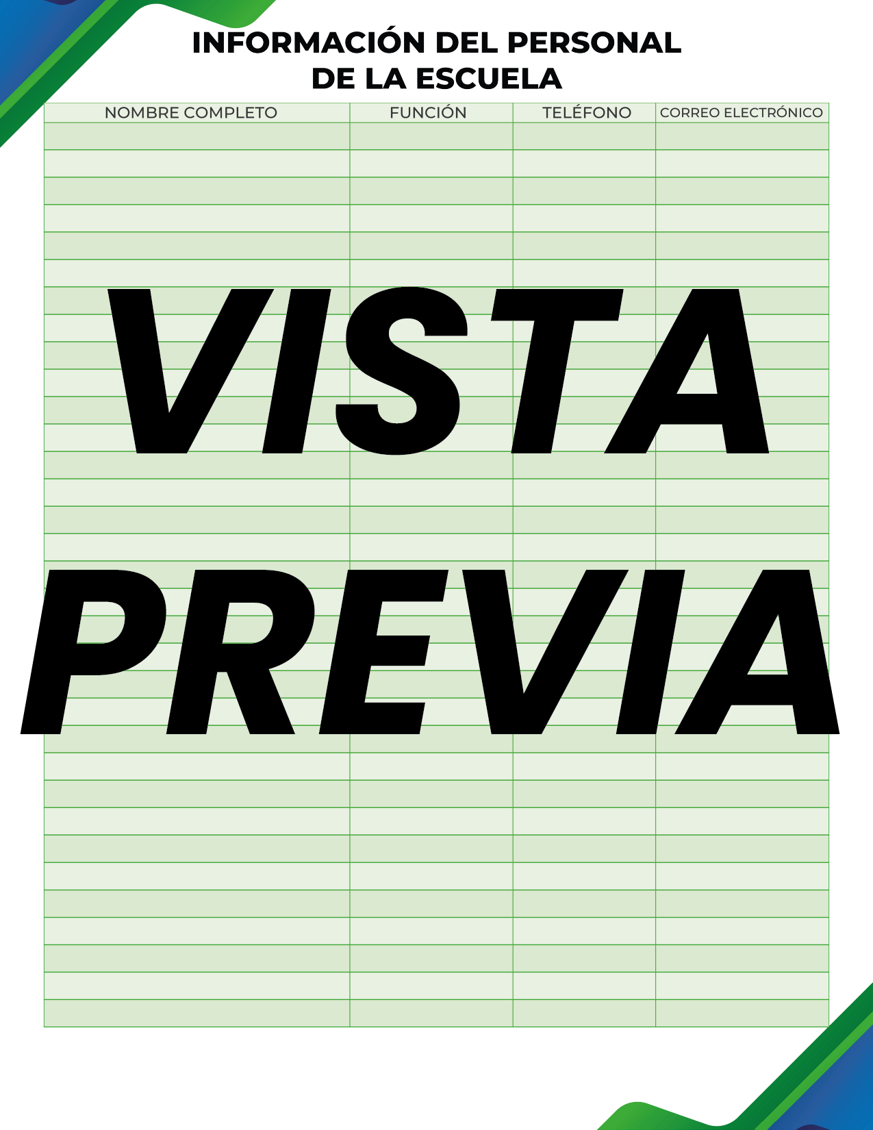 Infografía Formal Verde-azul DIRECTOR Primaria