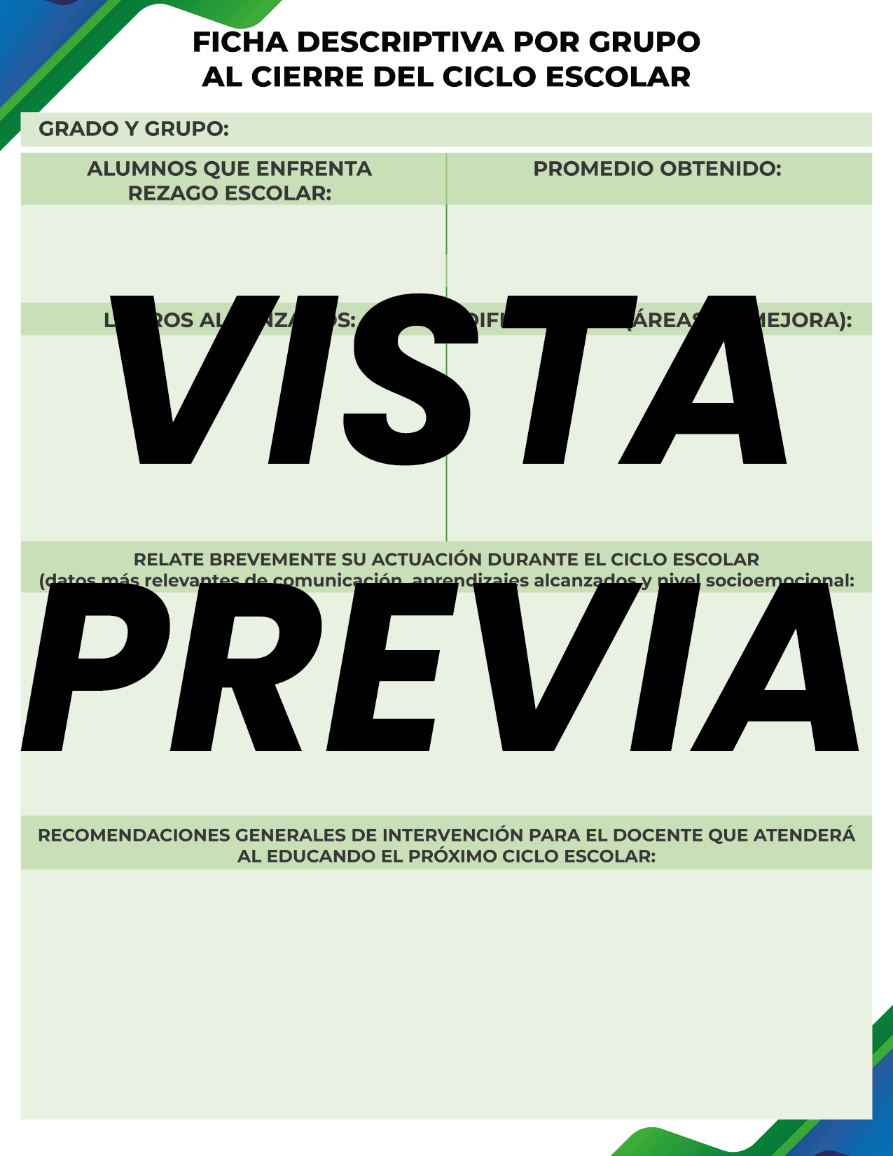 Infografía Formal Verde-azul DIRECTOR Primaria