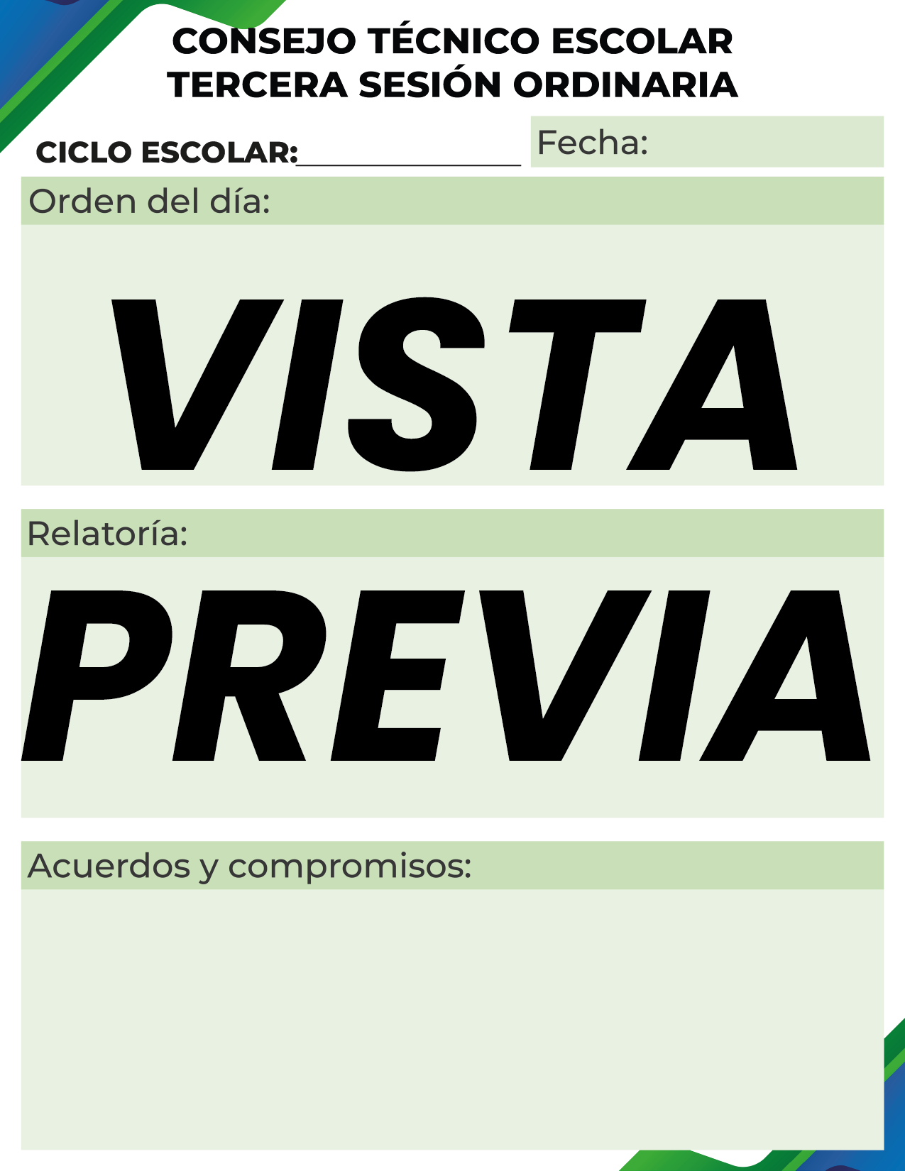 Infografía Formal Verde-azul DIRECTOR Primaria