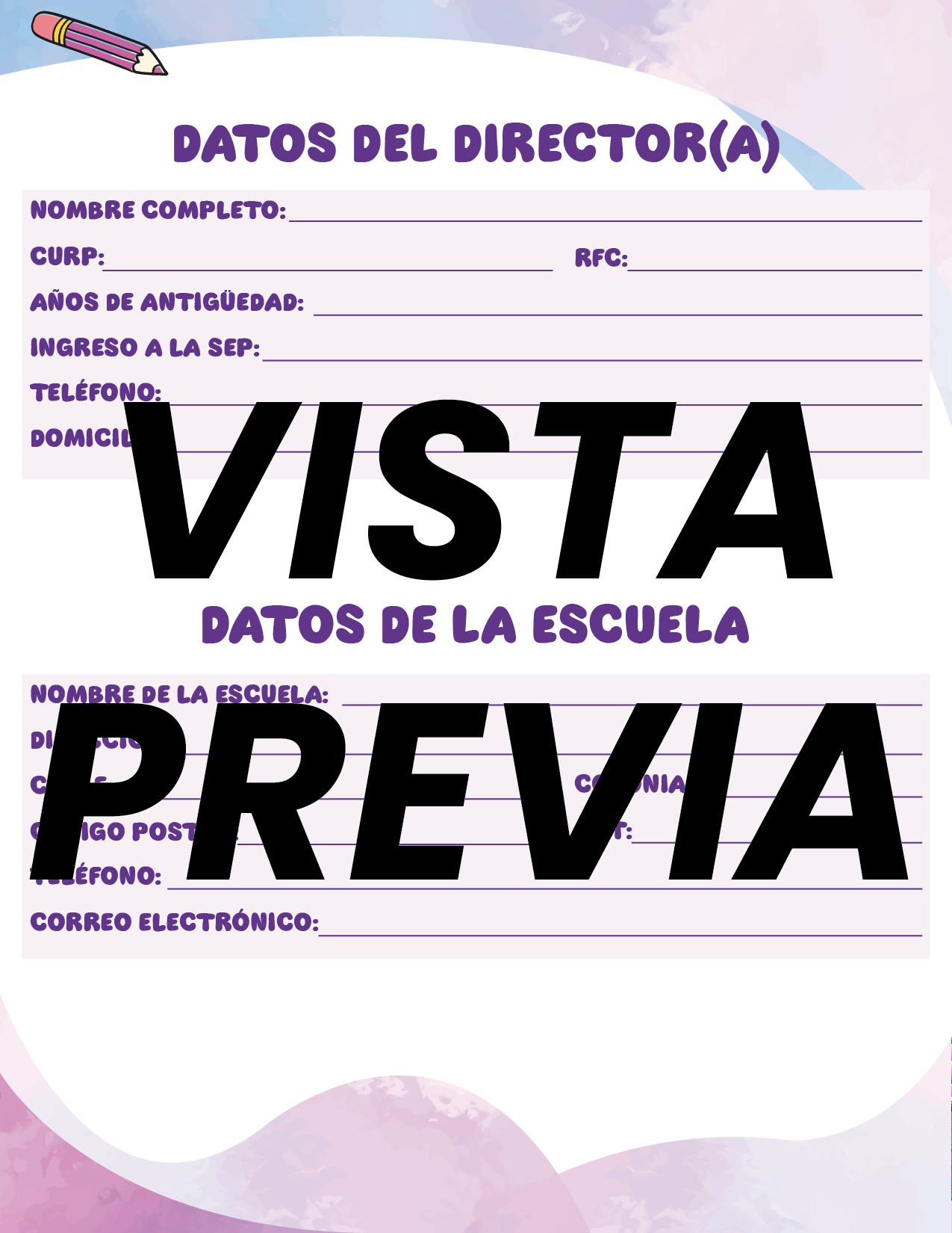 Agenda Colorida DIRECTOR Preescolar