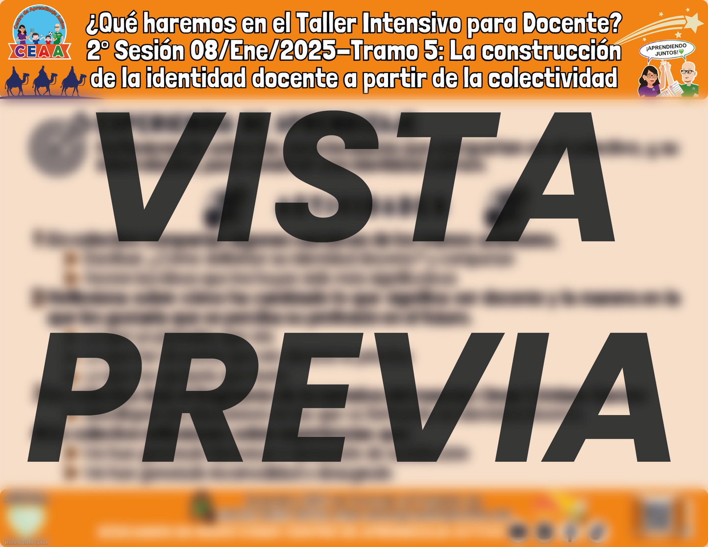 Infografía ¿Qué haremos en la Sesión Tramo 5 del Taller Intensivo? Enero 2025