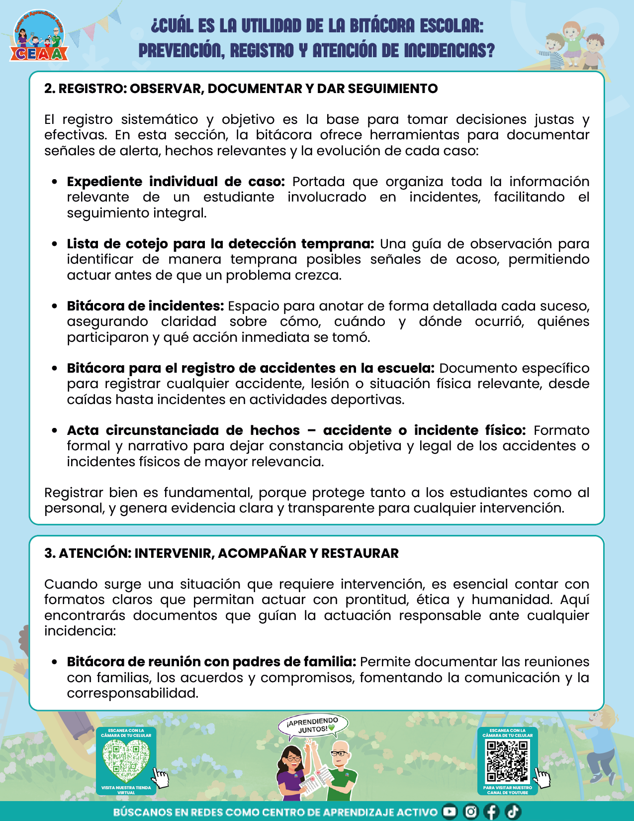 BITÁCORA PARA LA PREVENCIÓN, REGISTRO Y ATENCIÓN DE INCIDENCIAS Y ACOSO ESCOLAR en PDF