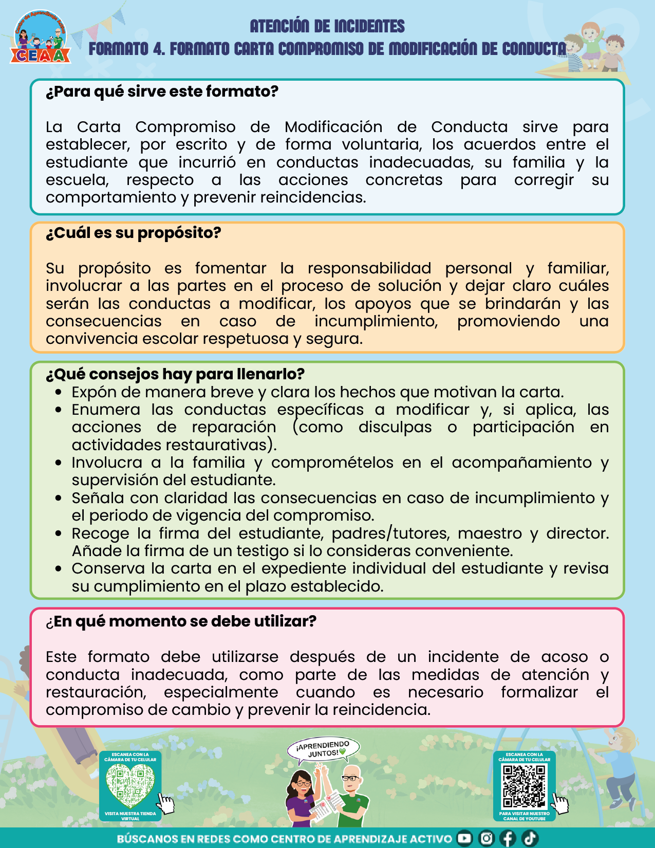 BITÁCORA PARA LA PREVENCIÓN, REGISTRO Y ATENCIÓN DE INCIDENCIAS Y ACOSO ESCOLAR en PDF