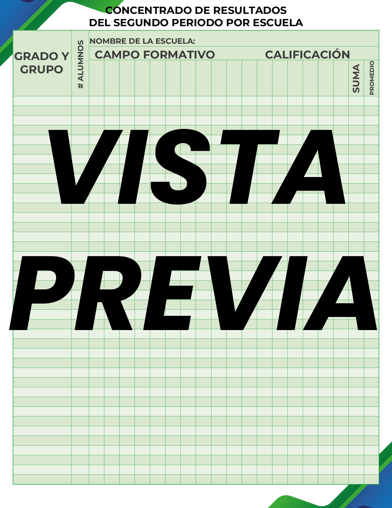 Agenda Formal Verde-azul SUPERVISOR Primaria