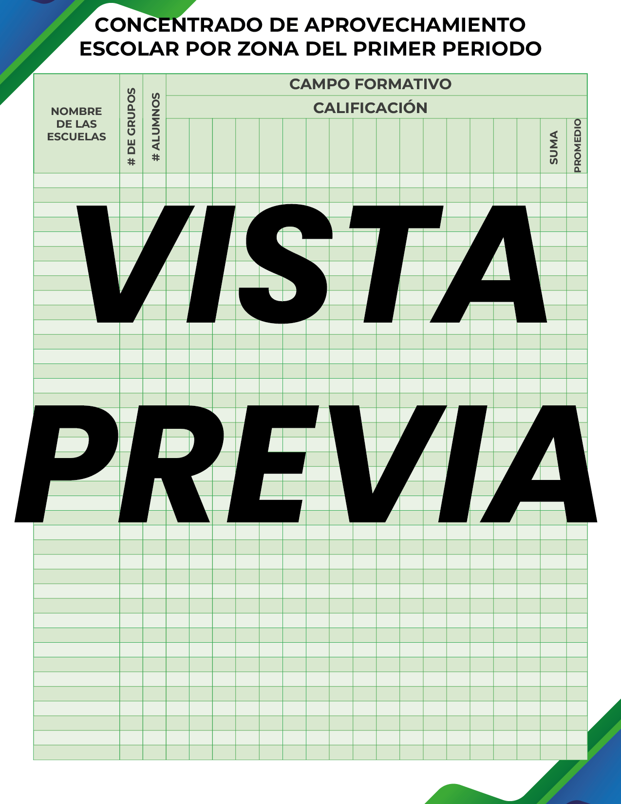 Agenda Formal Verde-azul SUPERVISOR Primaria
