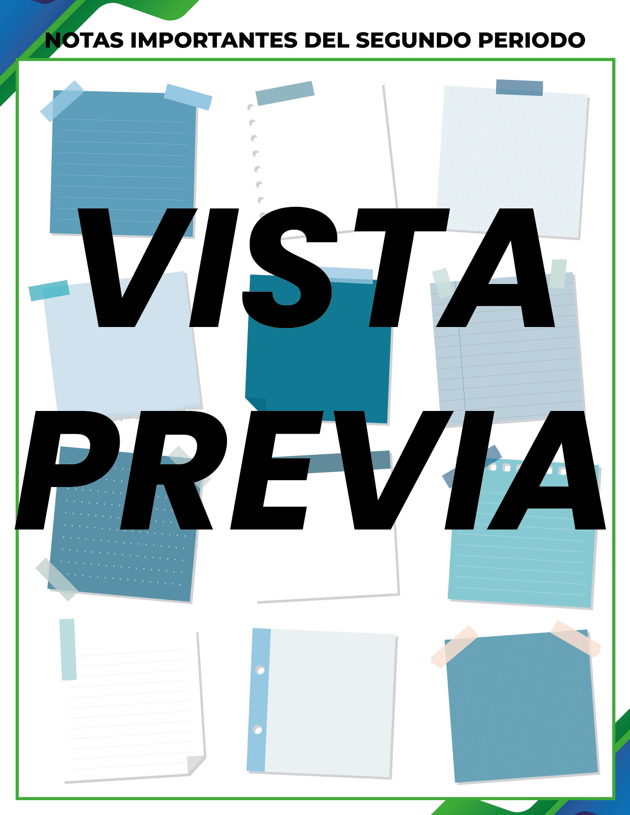 Agenda Formal Verde-azul SUPERVISOR Primaria