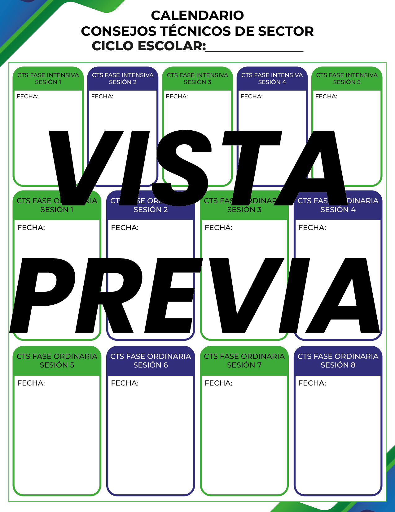 Agenda Formal Verde-azul SUPERVISOR Primaria
