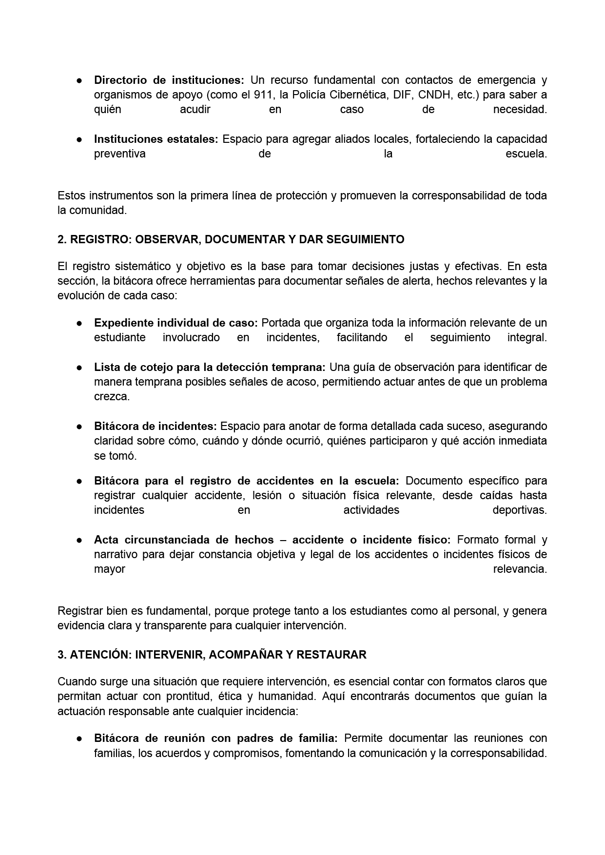 BITÁCORA PARA LA PREVENCIÓN, REGISTRO Y ATENCIÓN DE INCIDENCIAS Y ACOSO ESCOLAR (Editable en Word, se incluye en el paquete del tema 3 y 4)