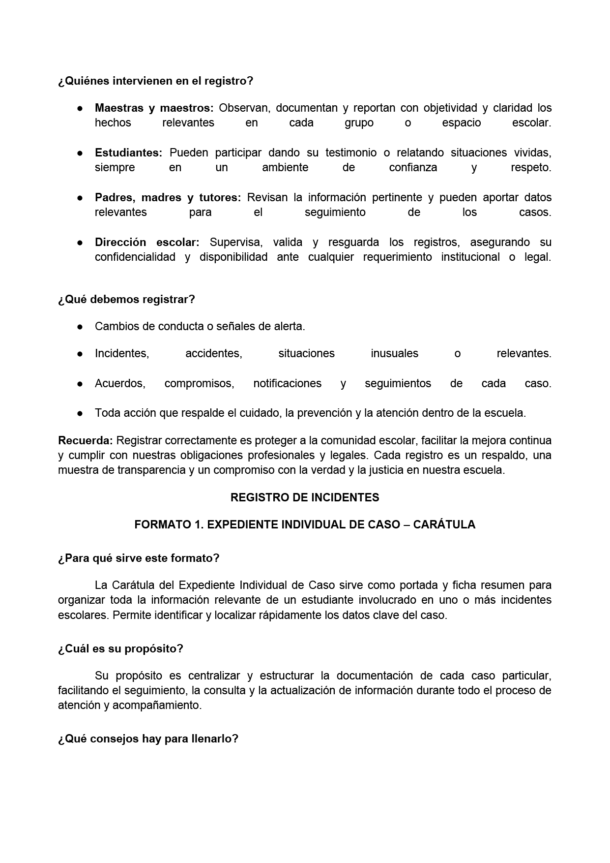 BITÁCORA PARA LA PREVENCIÓN, REGISTRO Y ATENCIÓN DE INCIDENCIAS Y ACOSO ESCOLAR (Editable en Word, se incluye en el paquete del tema 3 y 4)