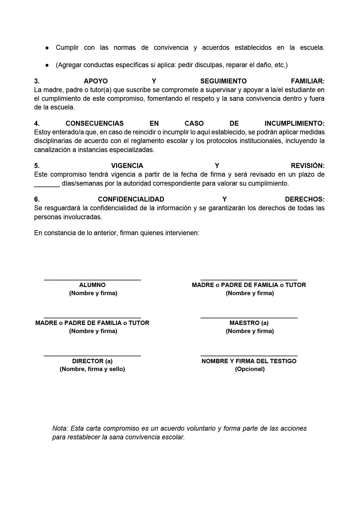 BITÁCORA PARA LA PREVENCIÓN, REGISTRO Y ATENCIÓN DE INCIDENCIAS Y ACOSO ESCOLAR (Editable en Word, se incluye en el paquete del tema 3 y 4)