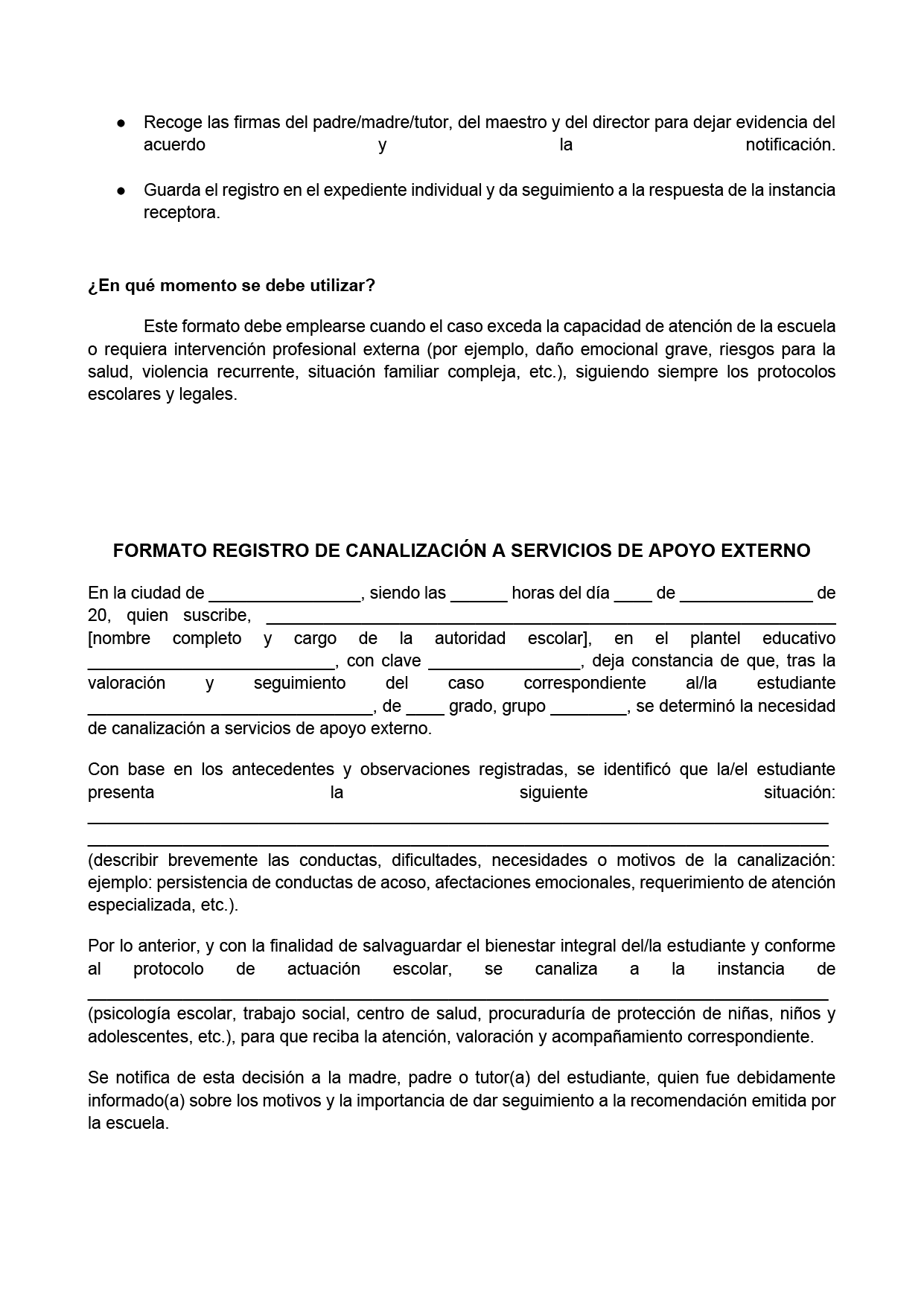 BITÁCORA PARA LA PREVENCIÓN, REGISTRO Y ATENCIÓN DE INCIDENCIAS Y ACOSO ESCOLAR (Editable en Word, se incluye en el paquete del tema 3 y 4)