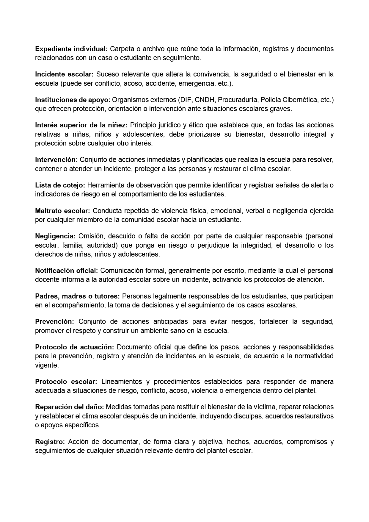 BITÁCORA PARA LA PREVENCIÓN, REGISTRO Y ATENCIÓN DE INCIDENCIAS Y ACOSO ESCOLAR (Editable en Word, se incluye en el paquete del tema 3 y 4)