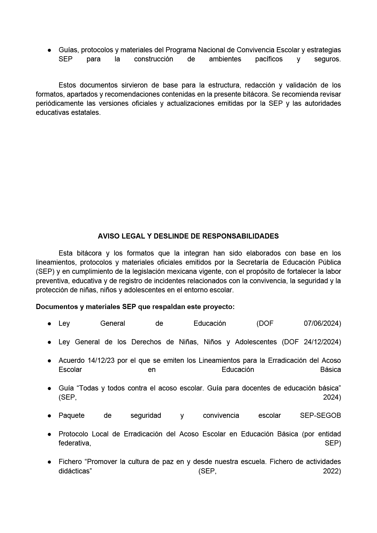 BITÁCORA PARA LA PREVENCIÓN, REGISTRO Y ATENCIÓN DE INCIDENCIAS Y ACOSO ESCOLAR (Editable en Word, se incluye en el paquete del tema 3 y 4)