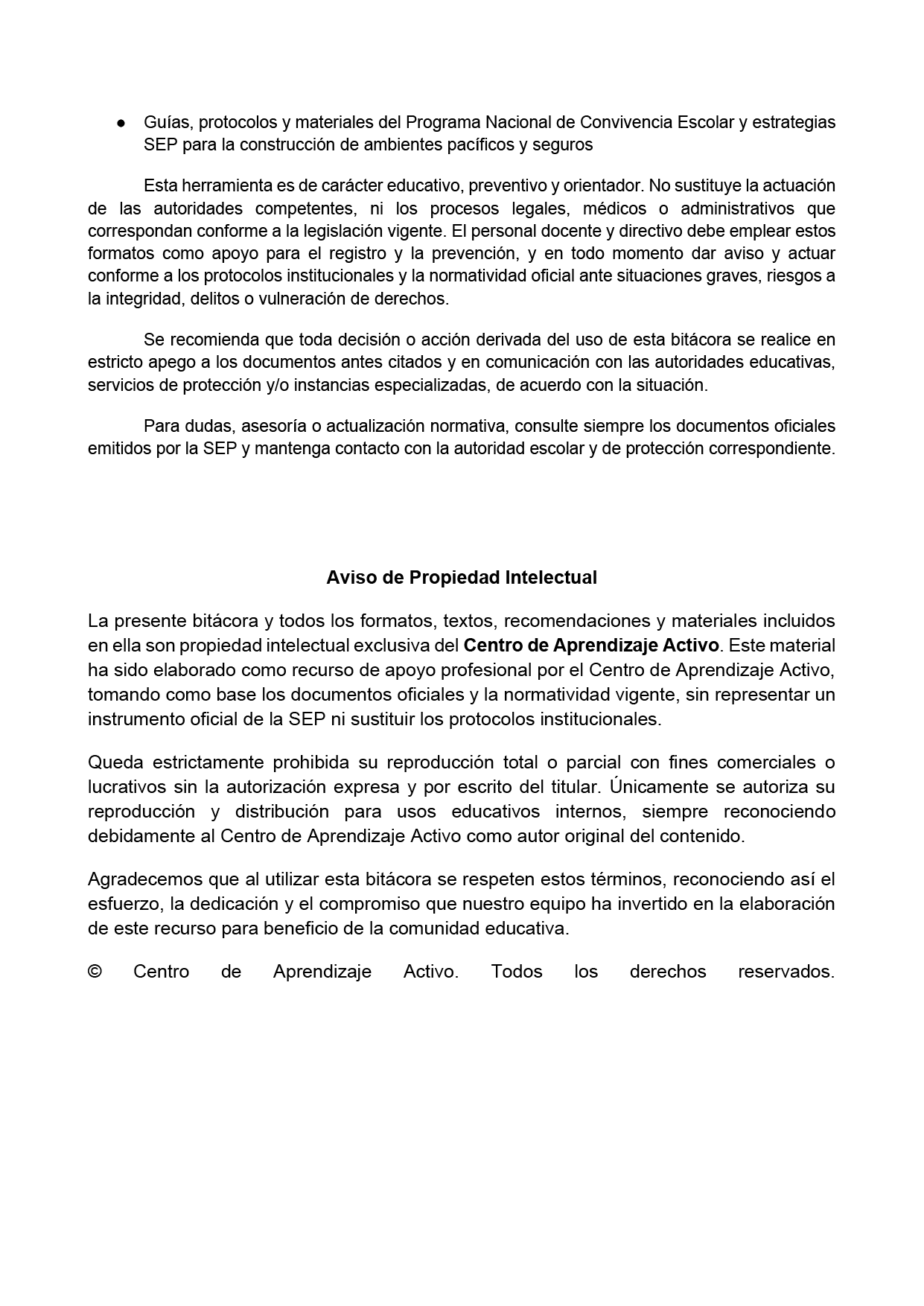BITÁCORA PARA LA PREVENCIÓN, REGISTRO Y ATENCIÓN DE INCIDENCIAS Y ACOSO ESCOLAR (Editable en Word, se incluye en el paquete del tema 3 y 4)