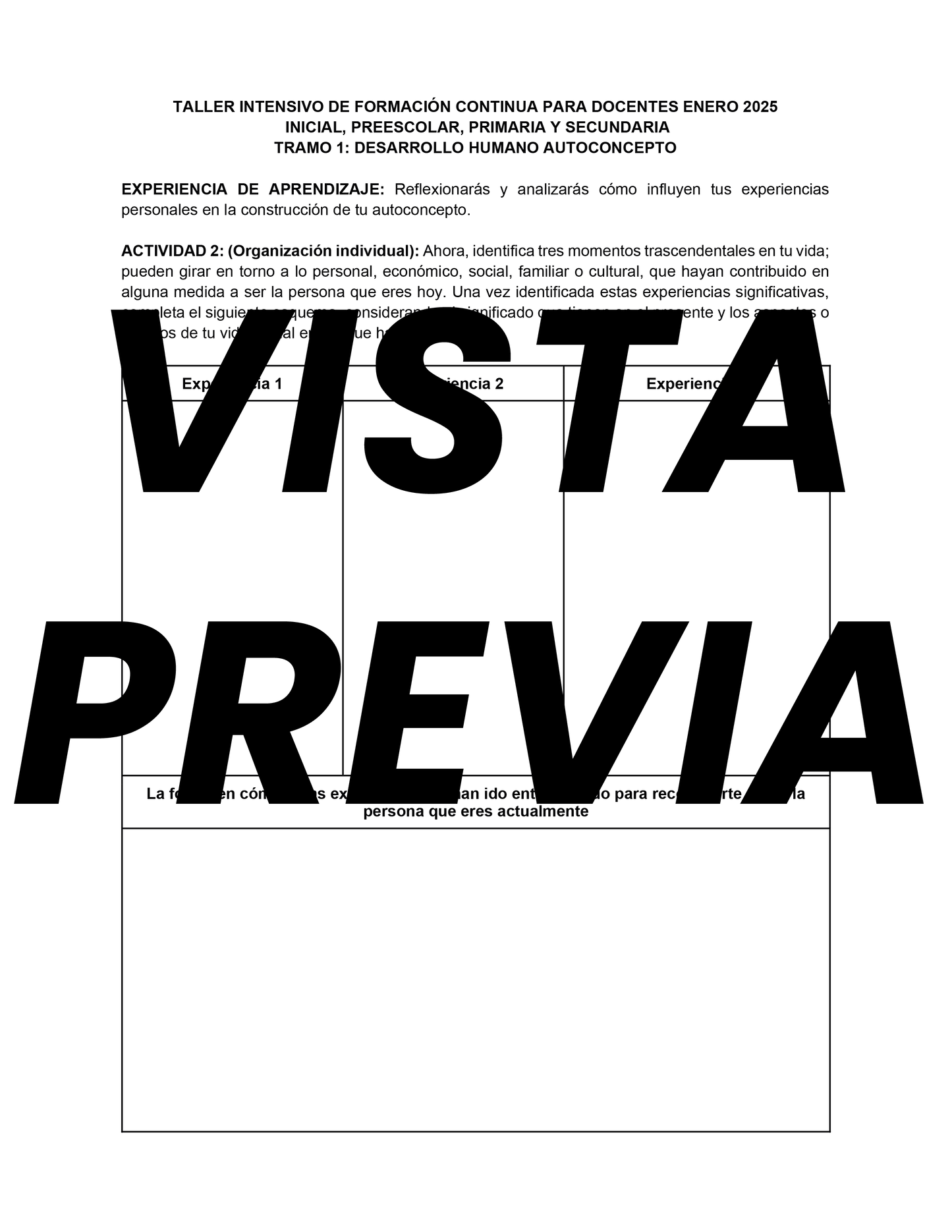 Formatos de Productos Editables Taller Intensivo Sesión 1 Enero 2025
