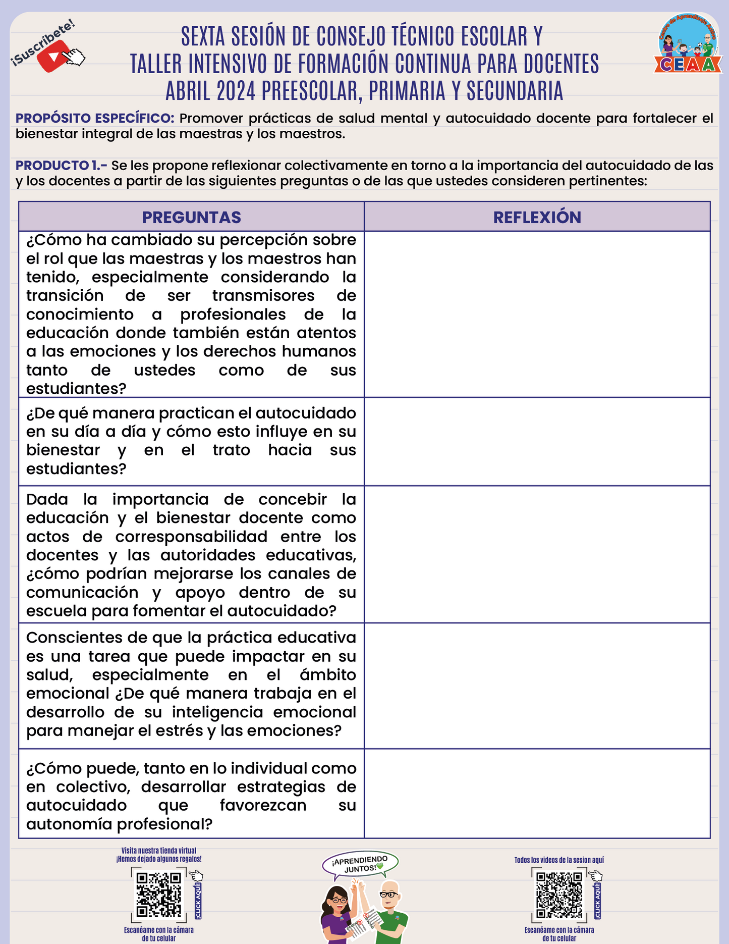 Cuadernillo SEXTA Sesión CTE ABRIL 2024 Preescolar, Primaria y Secundaria